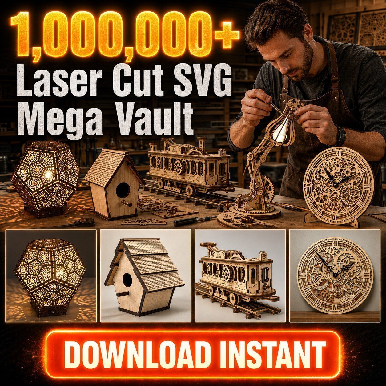 Craft Lover Facebook ad: 1,000,000 Laser Cut Files Mega Bundle Set