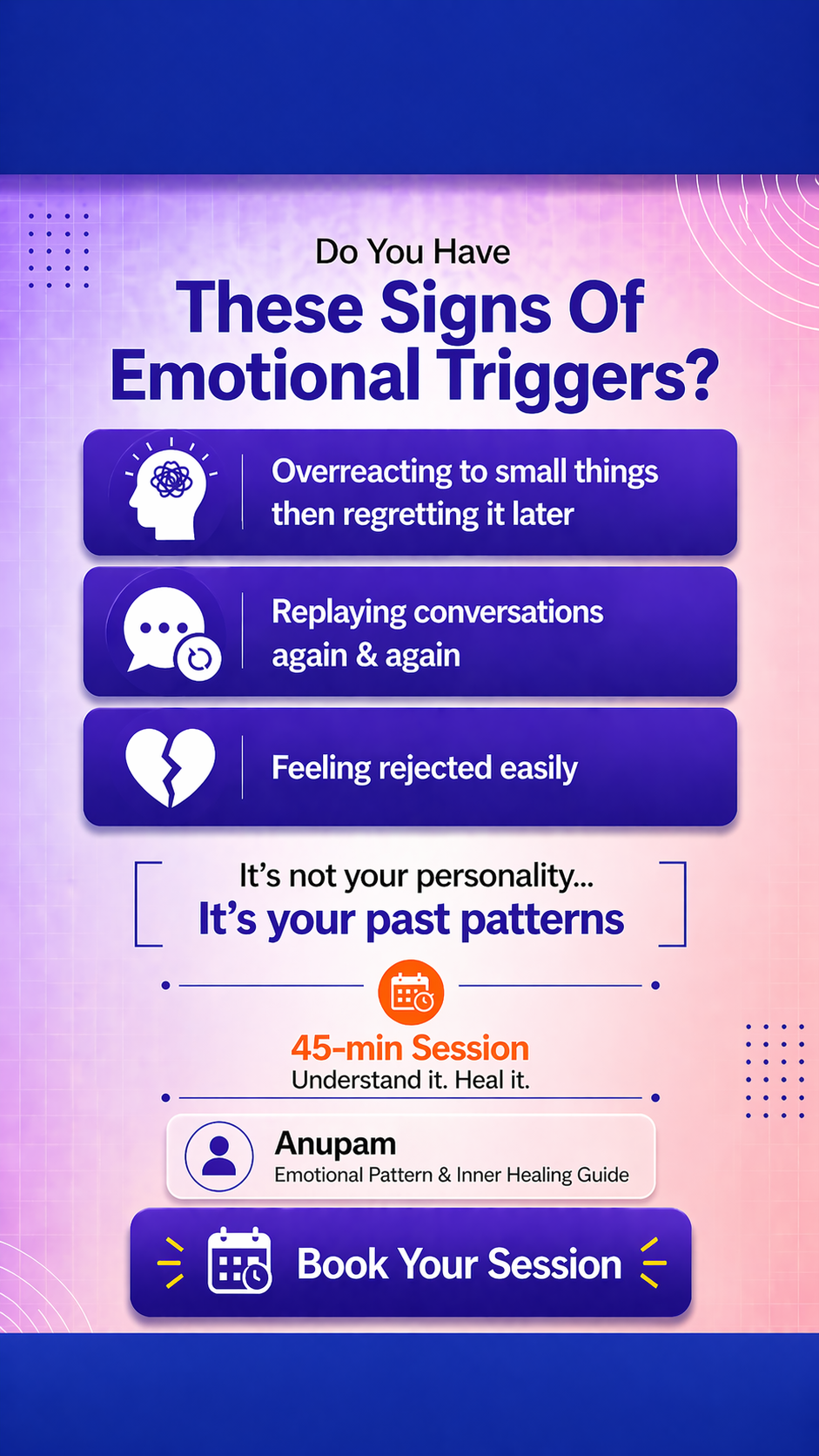Heal With Anupam Facebook ad: Stop Overreacting Instantly