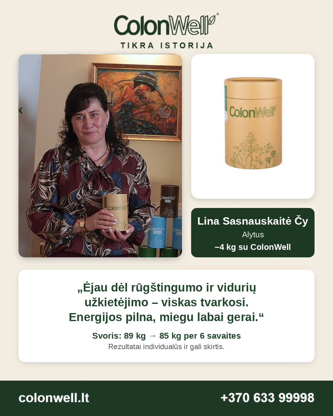 ColonWell Facebook ad: ColonWell akcijos