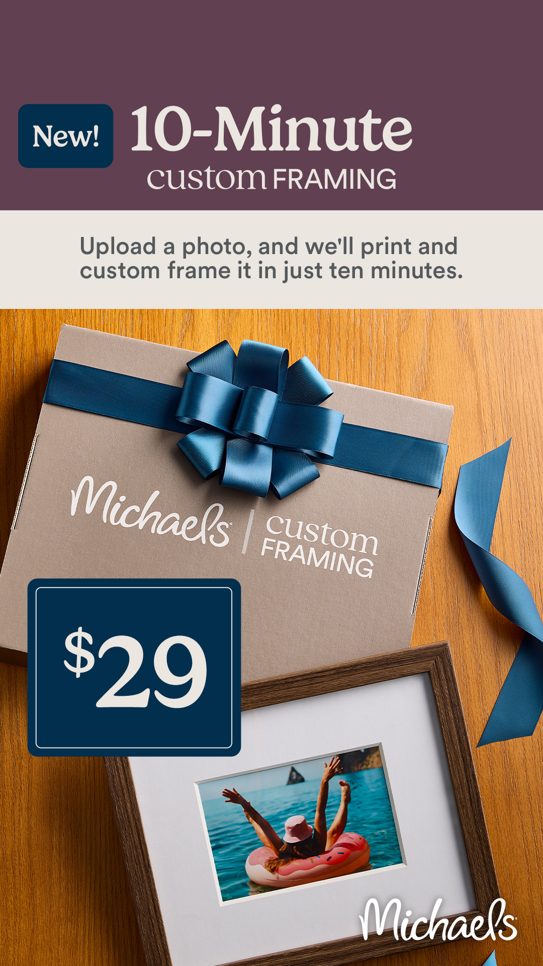Michaels Stores Facebook ad: $29 custom framing