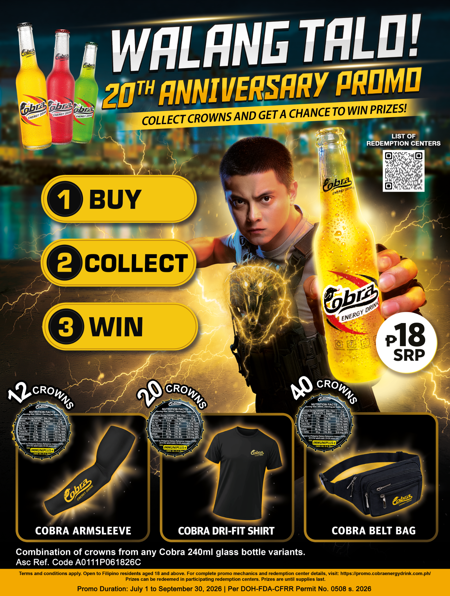 Cobra Energy Drink Facebook ad: Sali na sa Cobra Walang Talo 20th Anniversary Promo!