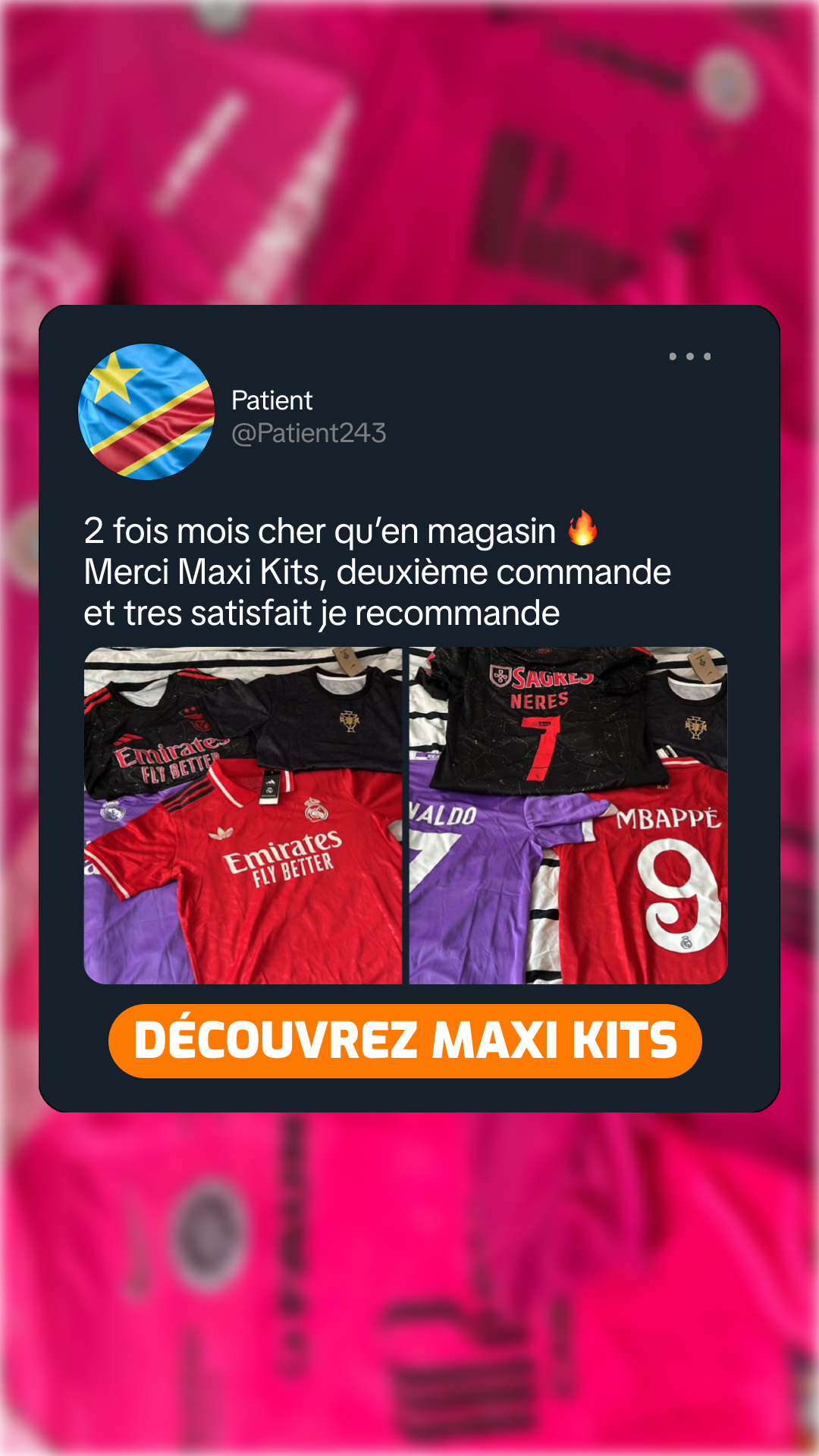 maxikits.com Facebook ad: Arrête de payer le prix fort.