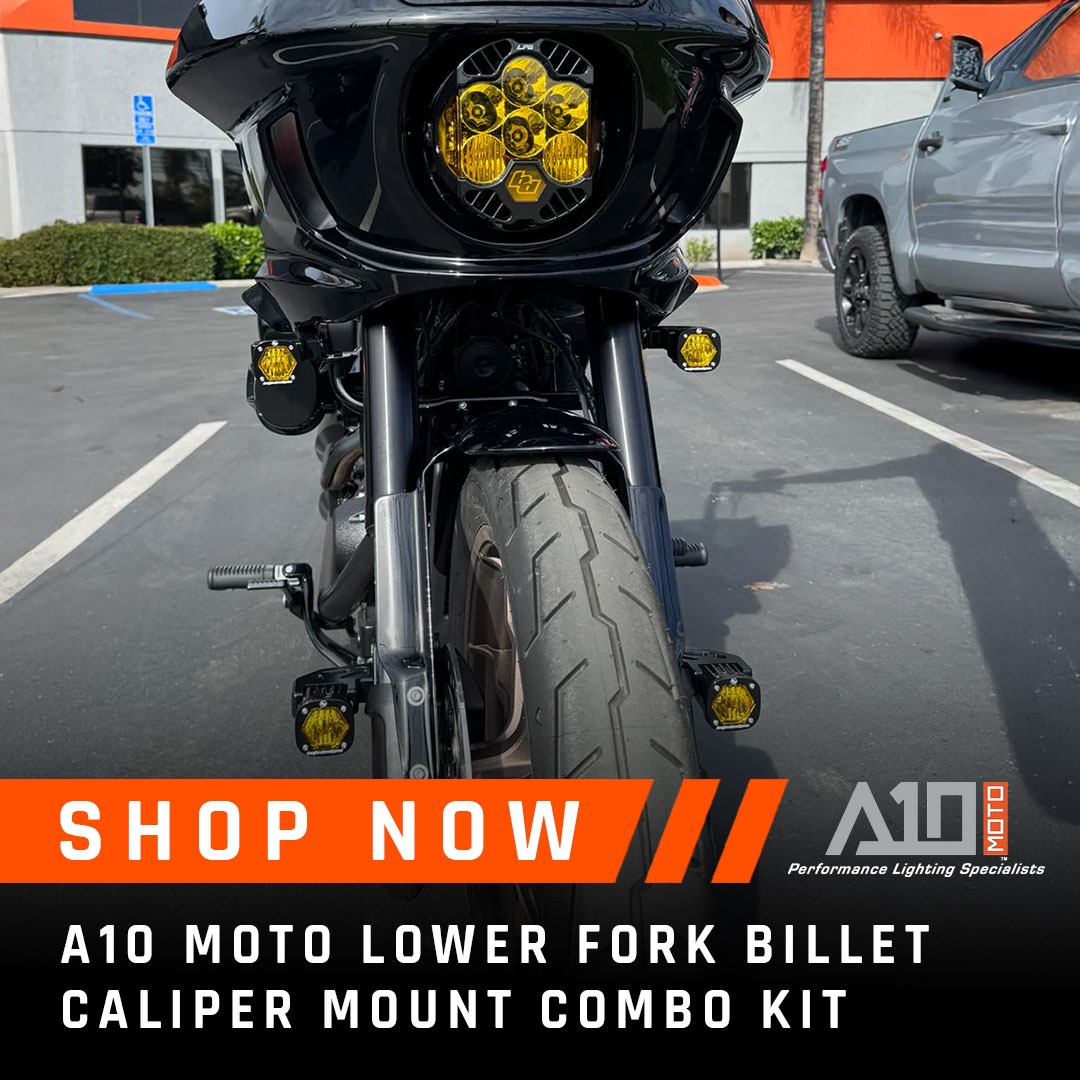 A10 Moto Facebook ad: NEW RELEASE! Boost your Harley-Davidson’s safety and style…