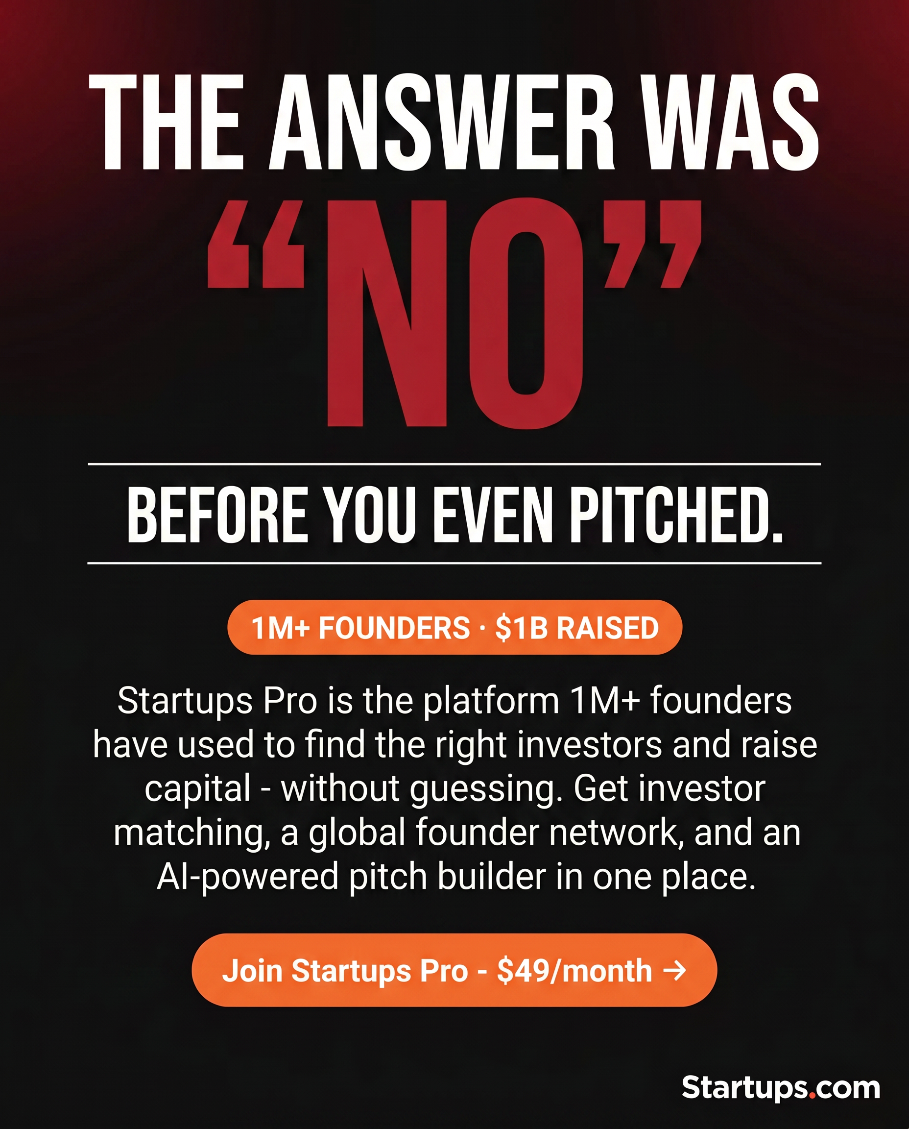 Startups.com Facebook ad