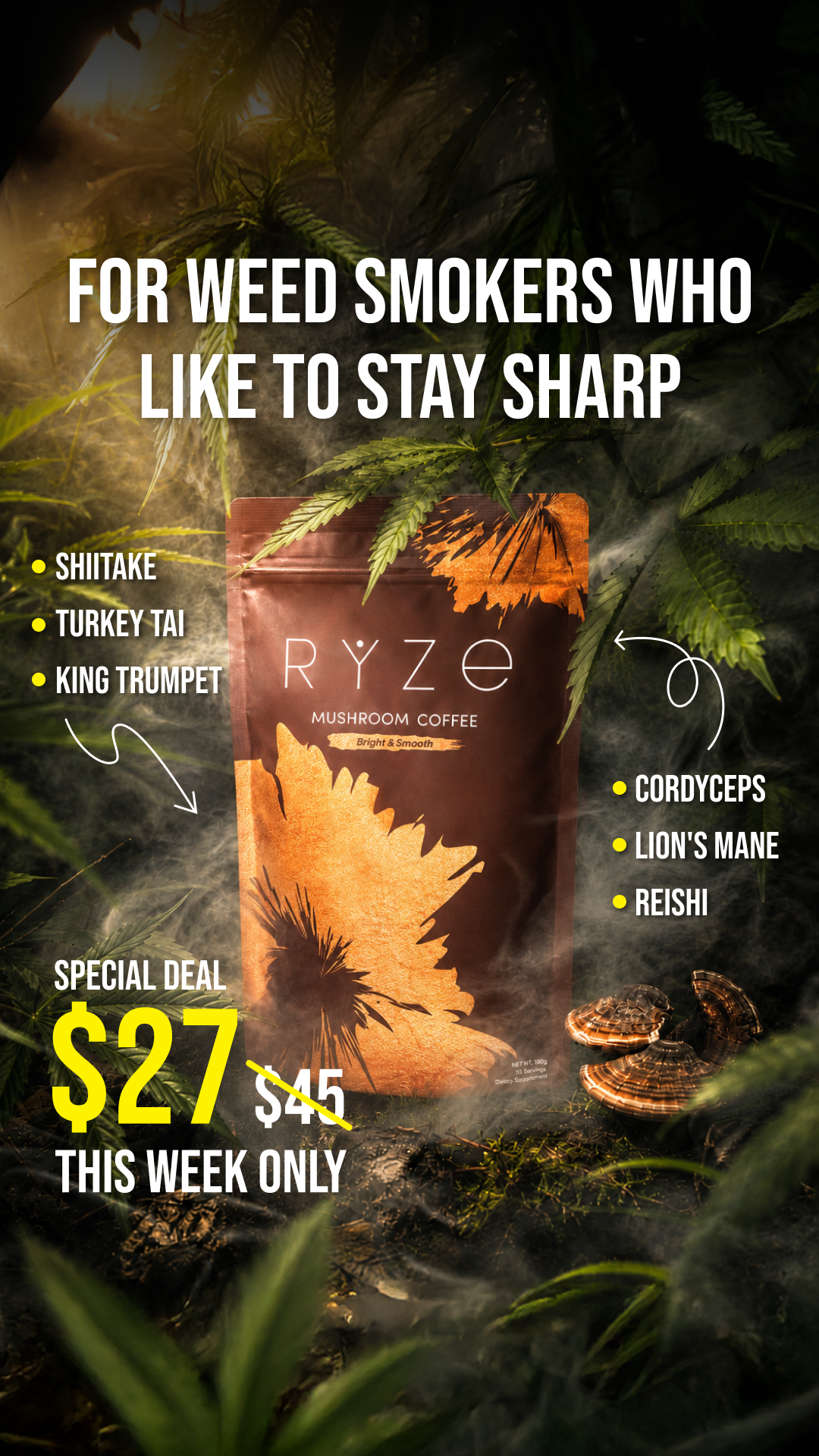 RYZE Superfoods Facebook ad