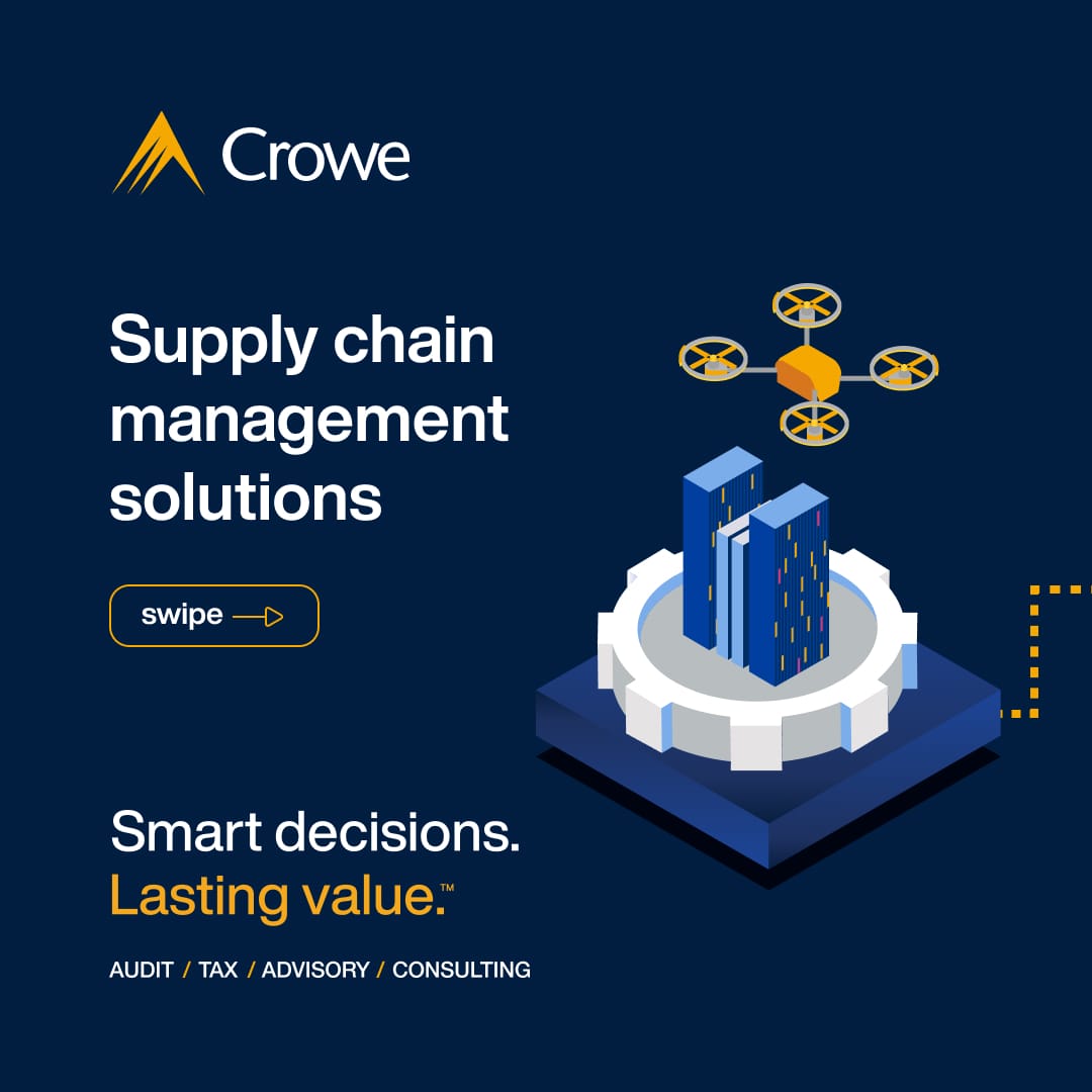 Crowe Facebook ad: Build a more resilient supply chain.
