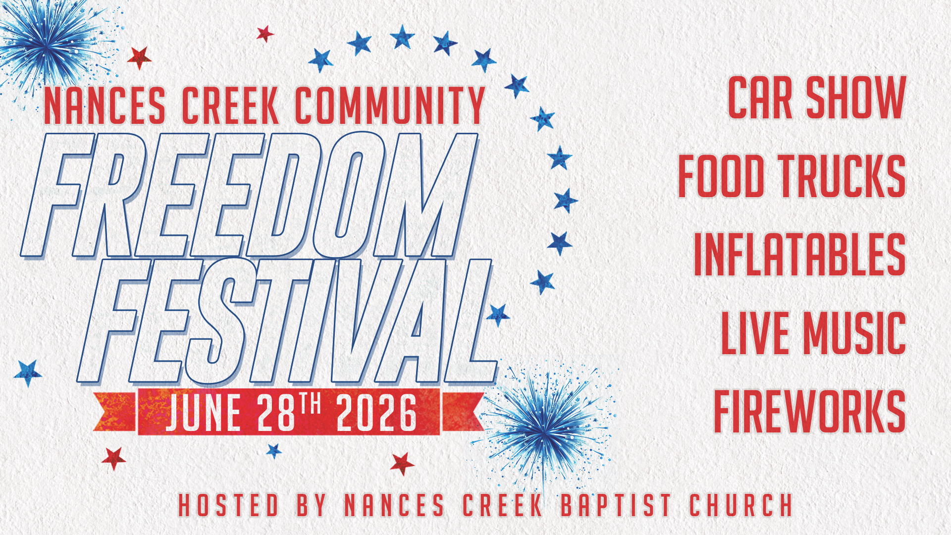 Nances Creek Baptist Church Facebook ad: Join us at the Nances Creek Community Freedom…