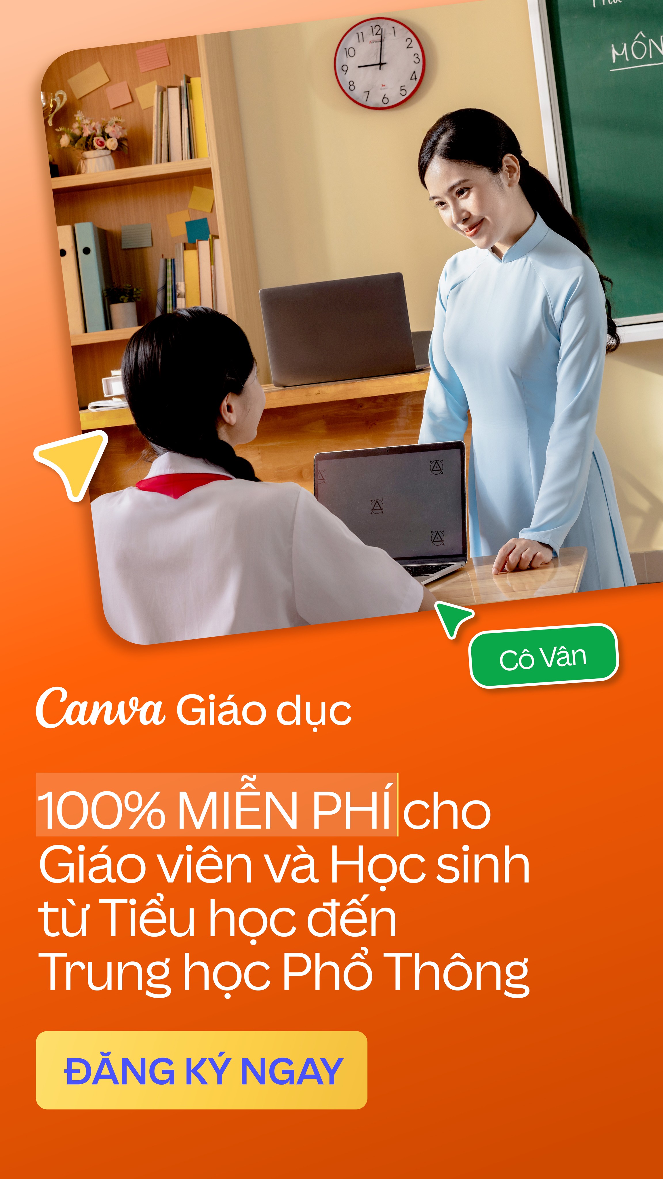 Canva Vietnam Facebook ad: Đăng ký Canva Giáo dục miễn phí