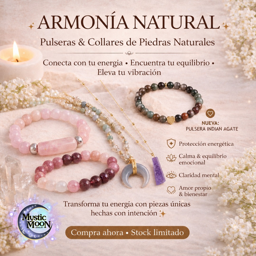 Mystic Moon Jewelry Facebook ad: Descubre la nueva colección de piedras naturales de…