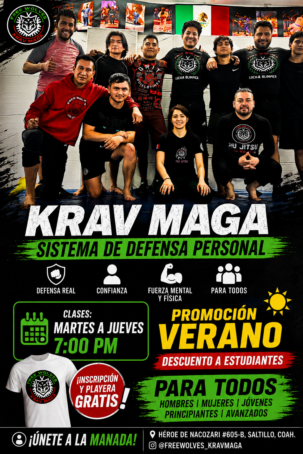 Free Wolves Krav Maga Facebook ad: ¿Qué vas a hacer este verano?
