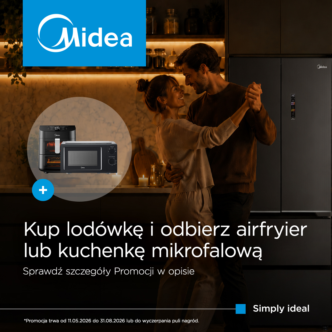 Midea Polska Facebook ad: Do lodówki Midea dorzucamy prezent - bo jeden…