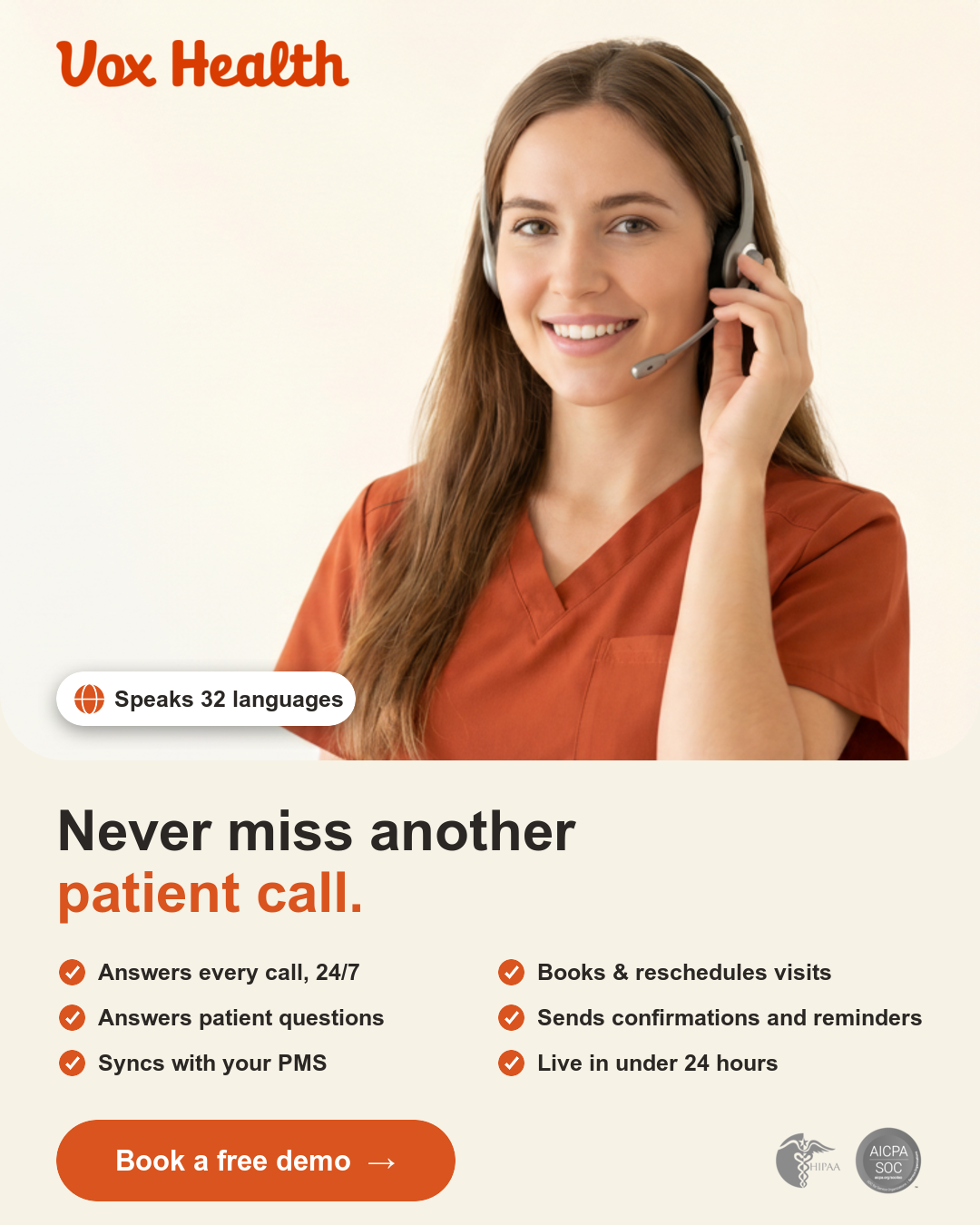 VoxHealth AI Facebook ad