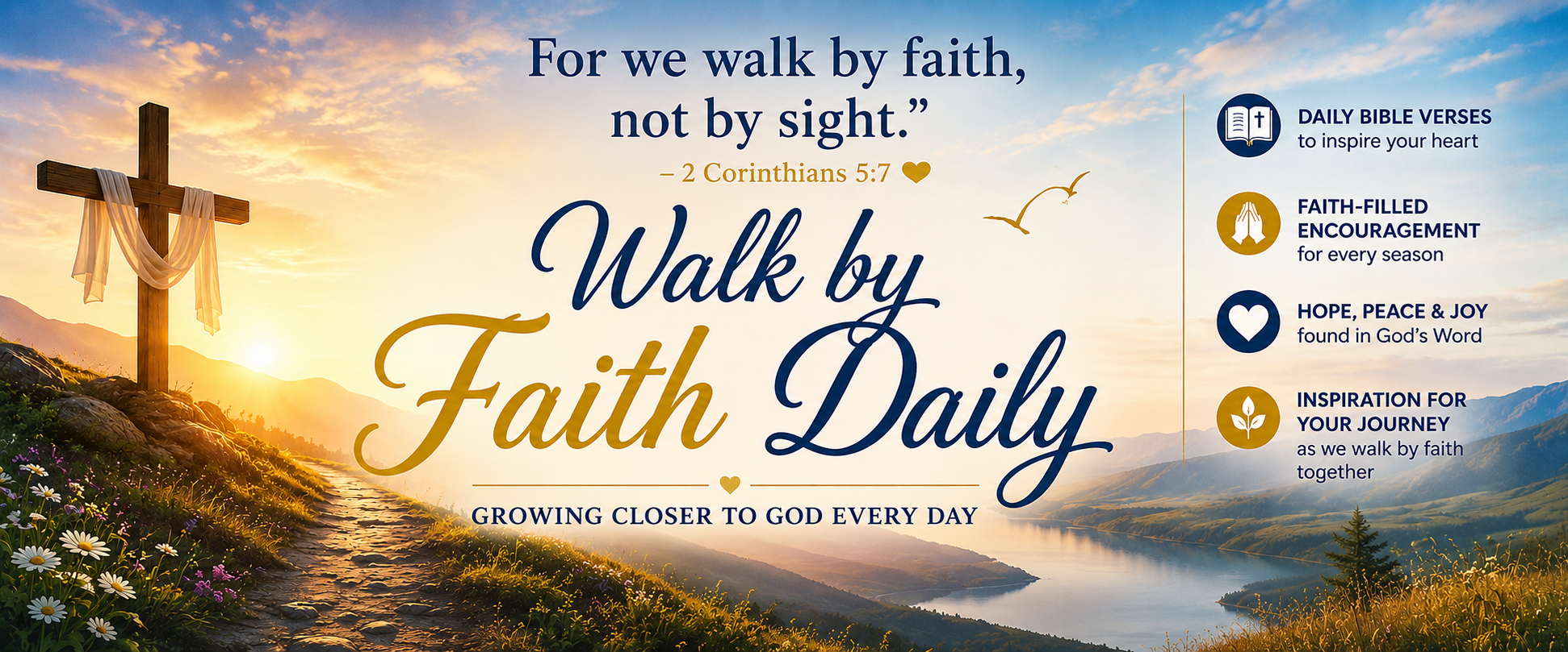 Walk by Faith Daily Facebook ad: Welcome to Walk by Faith Daily