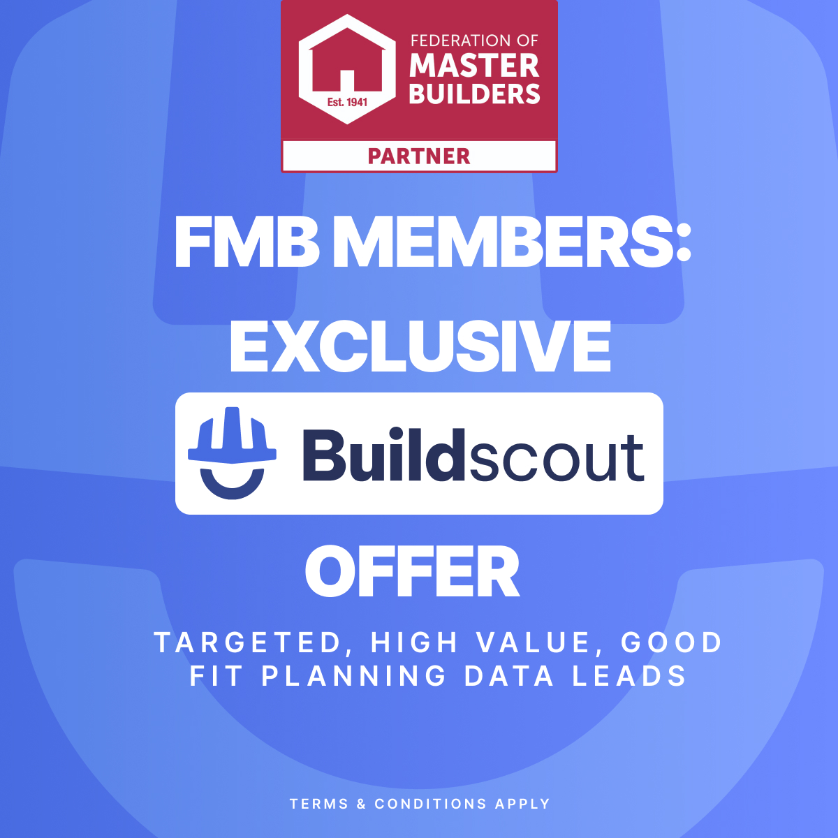 Buildscout Facebook ad: Built for FMB Members. Find work that matches your standard.