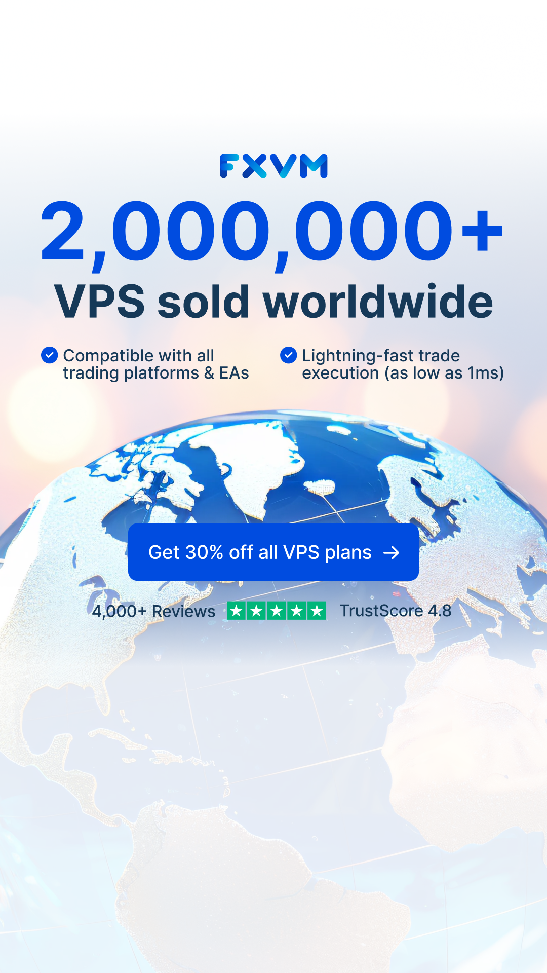 FXVM Facebook ad: Claim 30% Off for Life!