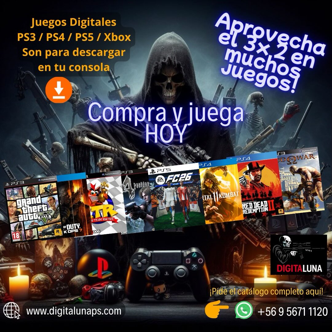 Digitaluna Facebook ad: Juegos digitales para PS3 / PS4 / PS5…