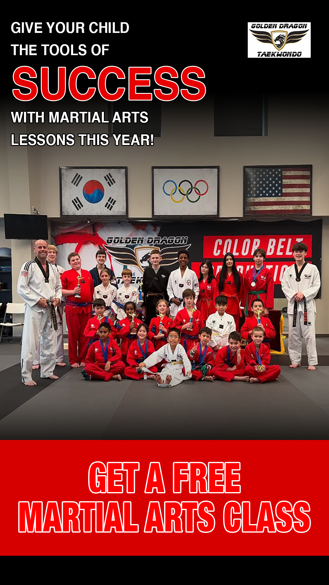 Golden Dragon Taekwondo - Owasso Facebook ad from Feb 2, 2026