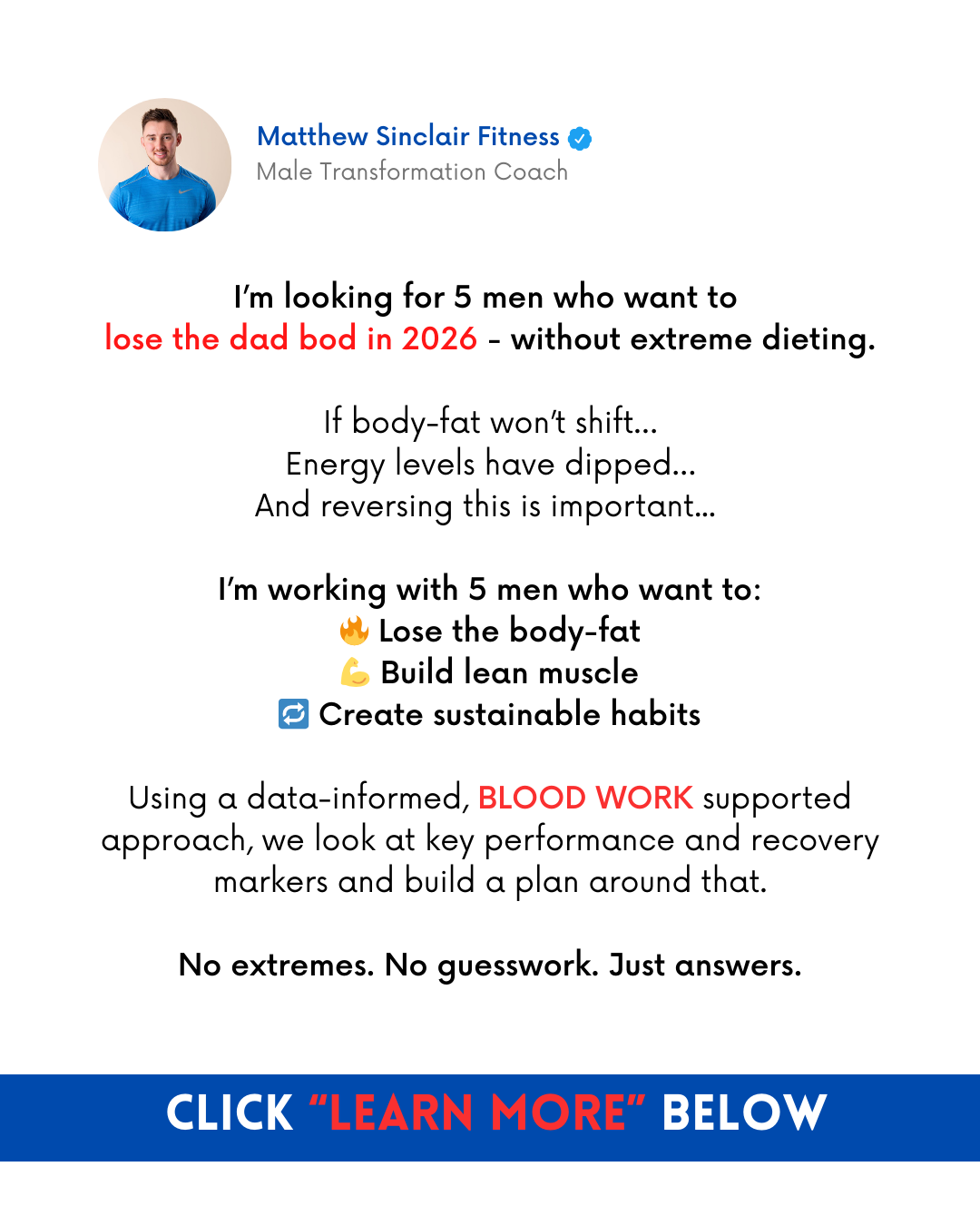Matthew Sinclair Fitness Facebook ad