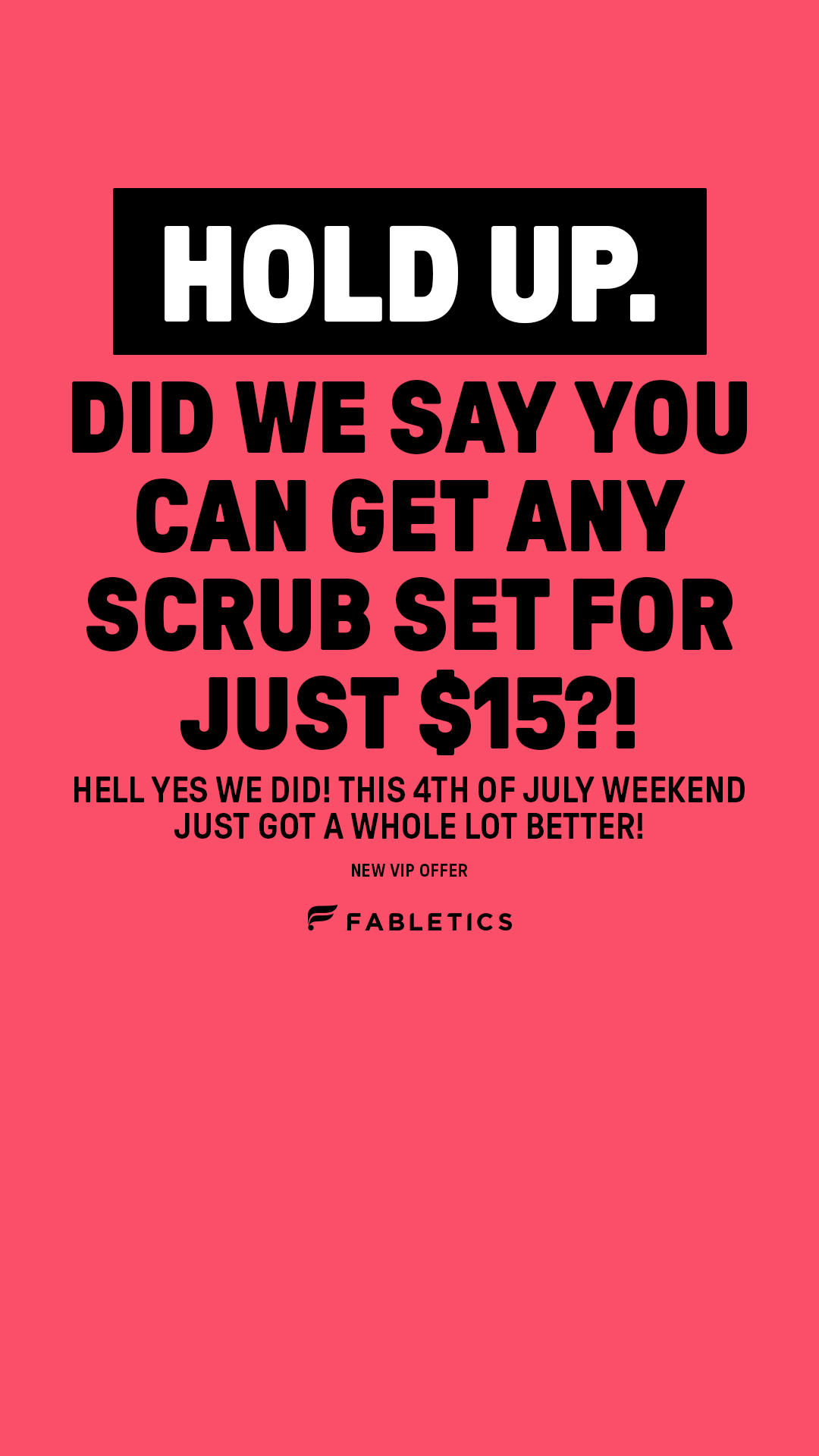 Fabletics Scrubs Facebook ad