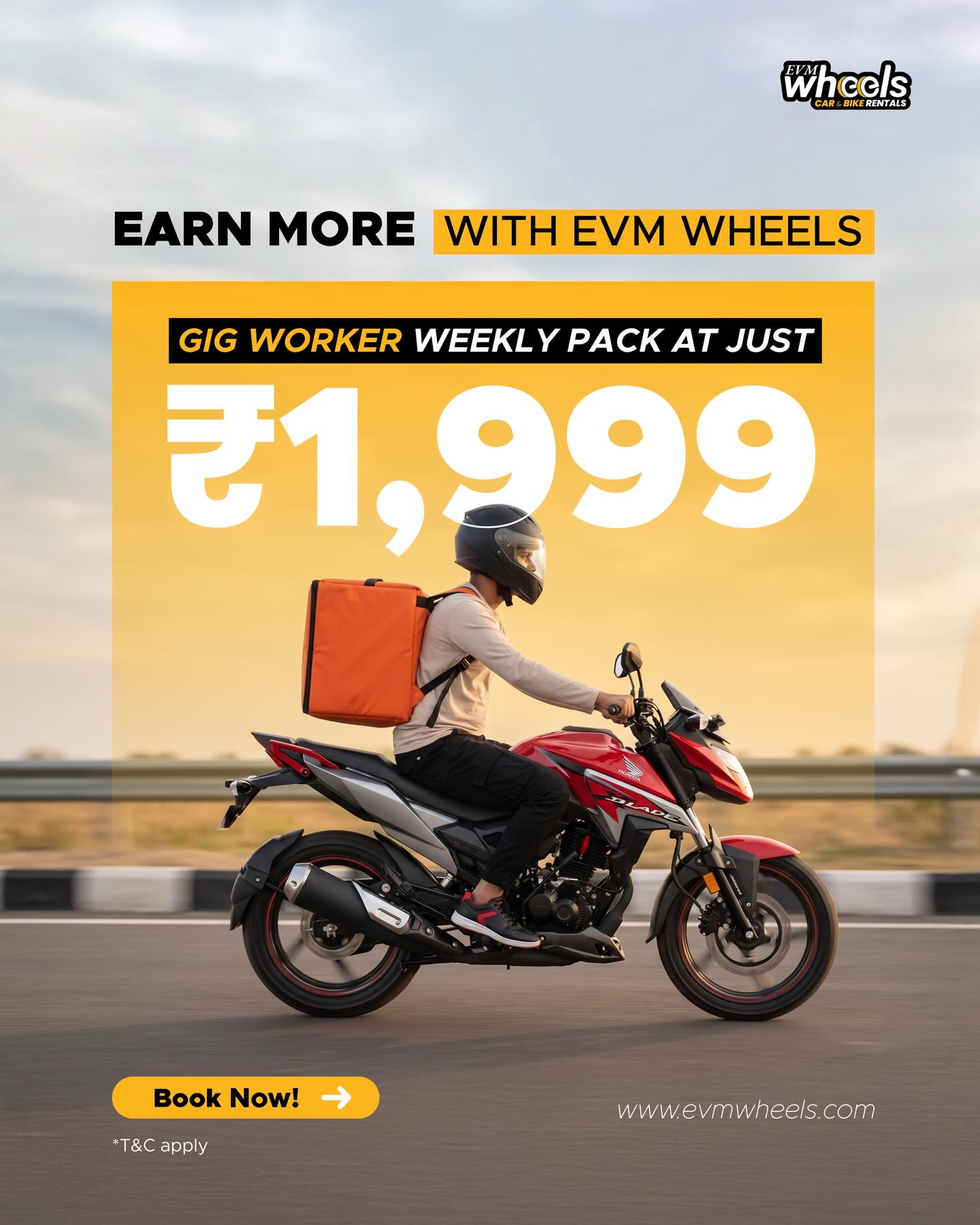 EVM Wheels - Car & Bike Rentals Facebook ad