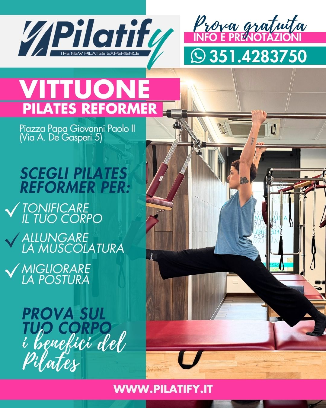 Pilatify Facebook ad: Vieni a fare una lezione gratuita, prova sul…