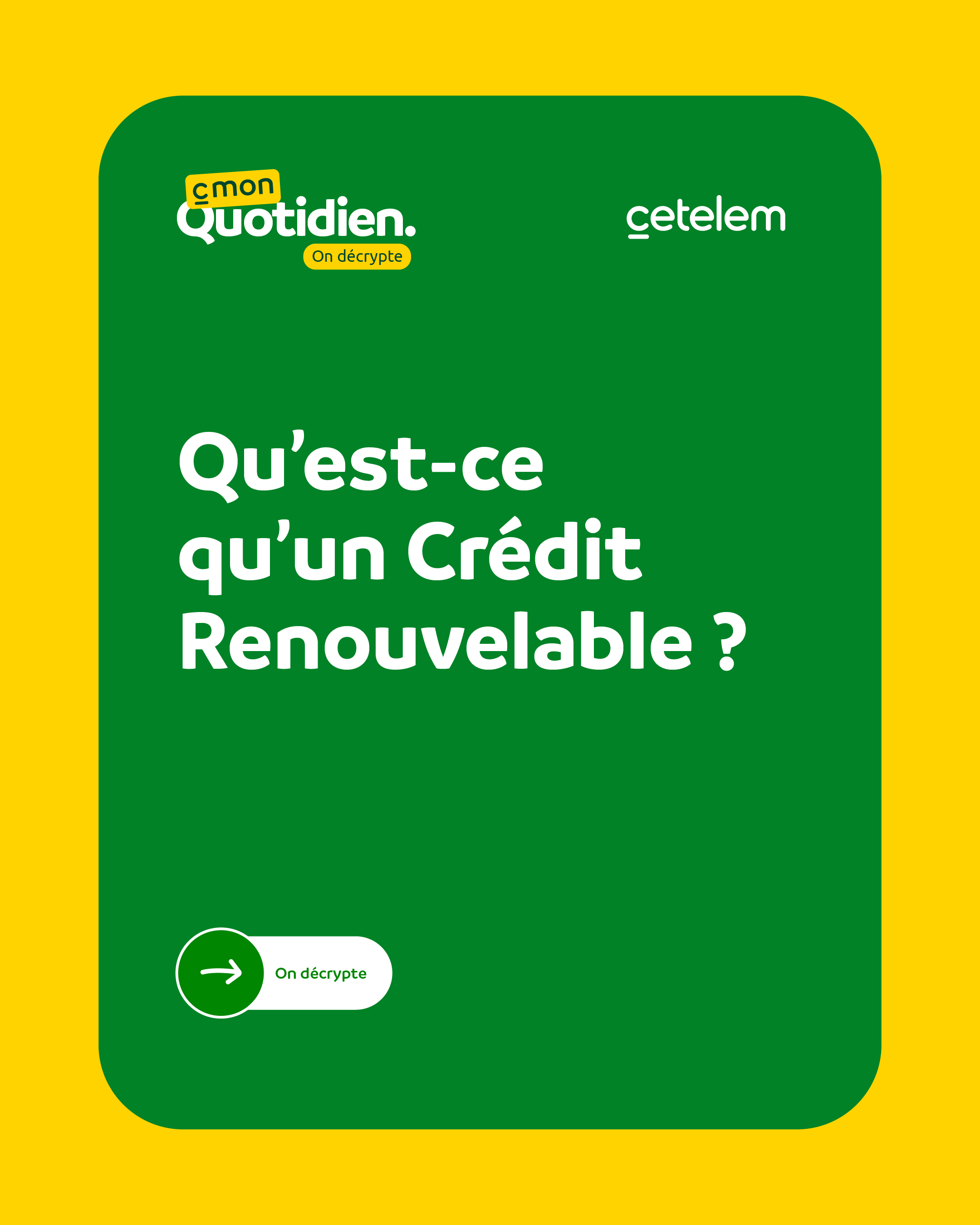 Cetelem France Facebook ad: Vous allez enfin tout comprendre du Crédit Renouvelable.