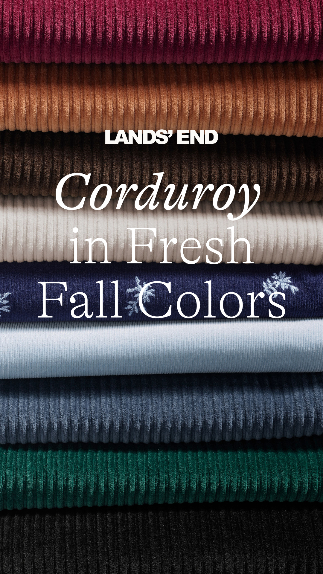 Lands' End Facebook ad: Shop New Corduroy Colors