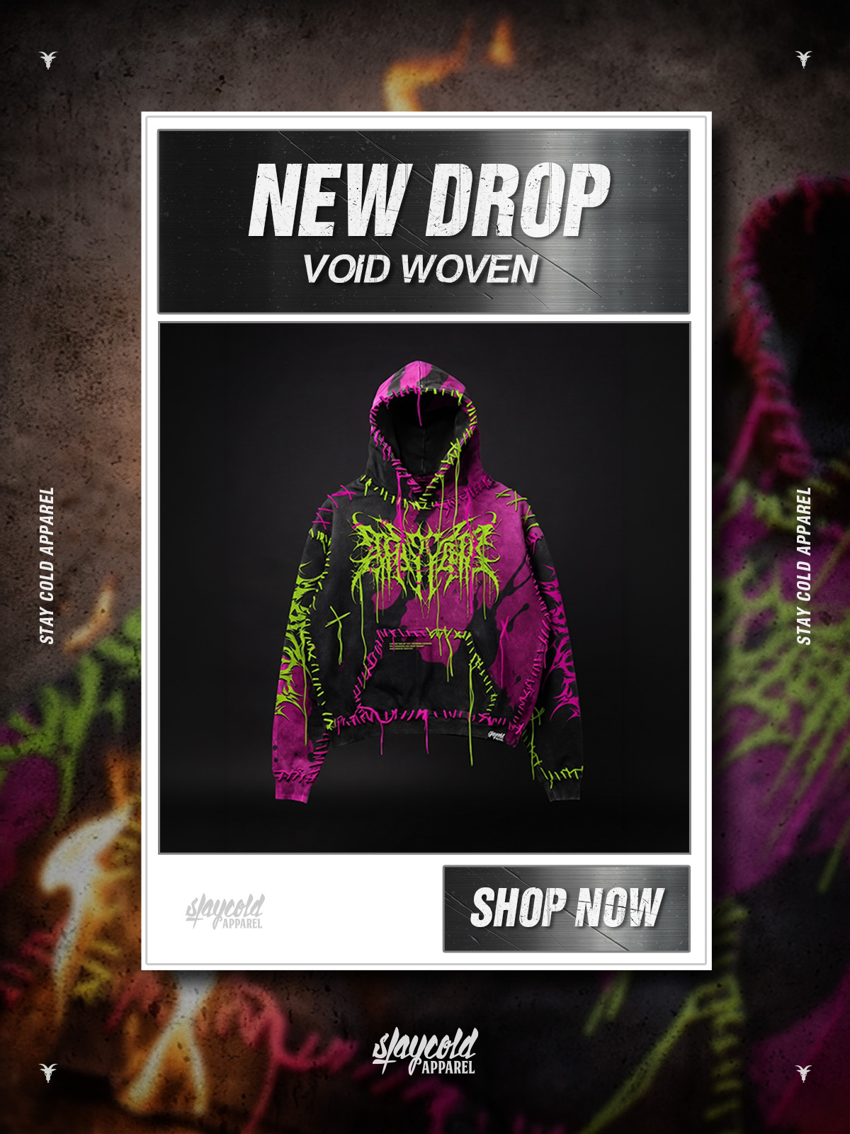 Stay Cold Apparel Facebook ad: STAY COLD. DROP LIVE.