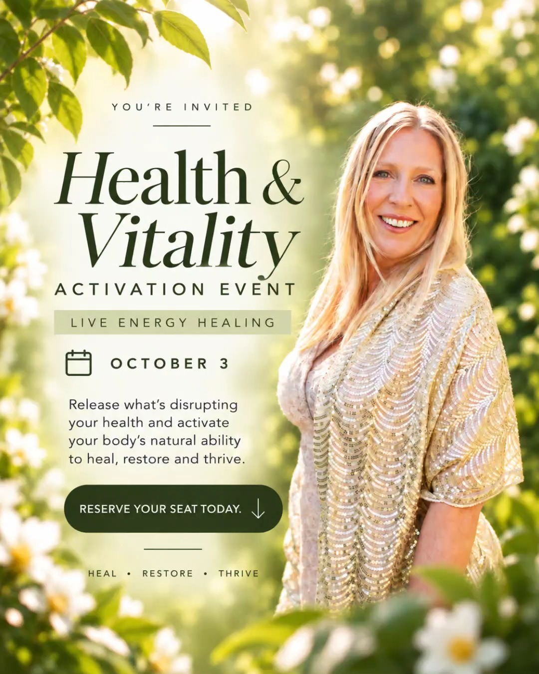 ariyalorenzofficial Facebook ad: Join me on October 3rd for the Health…