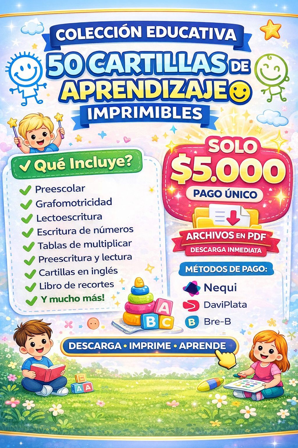 Artes Creativas LYS Facebook ad: 50 CARTILLAS ESCOLARES IMPRIMIBLES EN PDF POR SOLO…