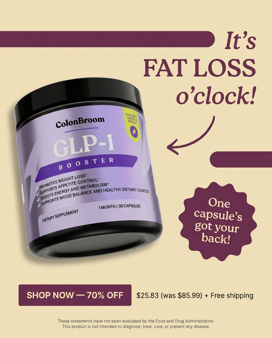 ColonBroom Facebook ad: Skip The Shot. Keep The Results.
