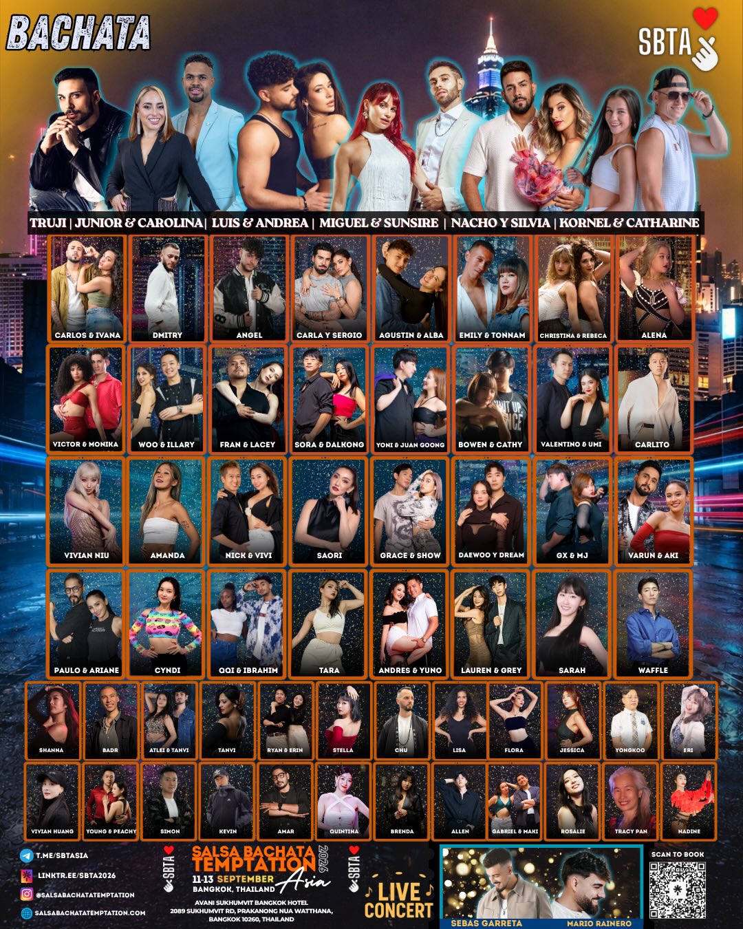 Salsa Bachata Temptation Asia Facebook ad: Over 100 plus top performers, instructors, and DJs…