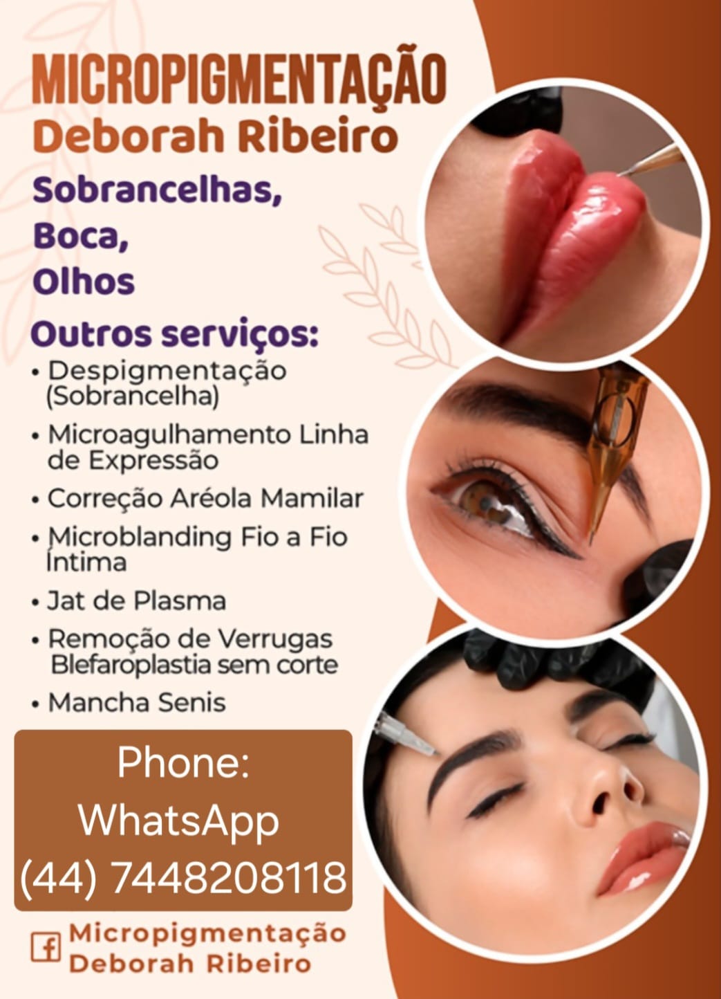 Micropigmentação Deborah Ribeiro Facebook ad: Converse conosco