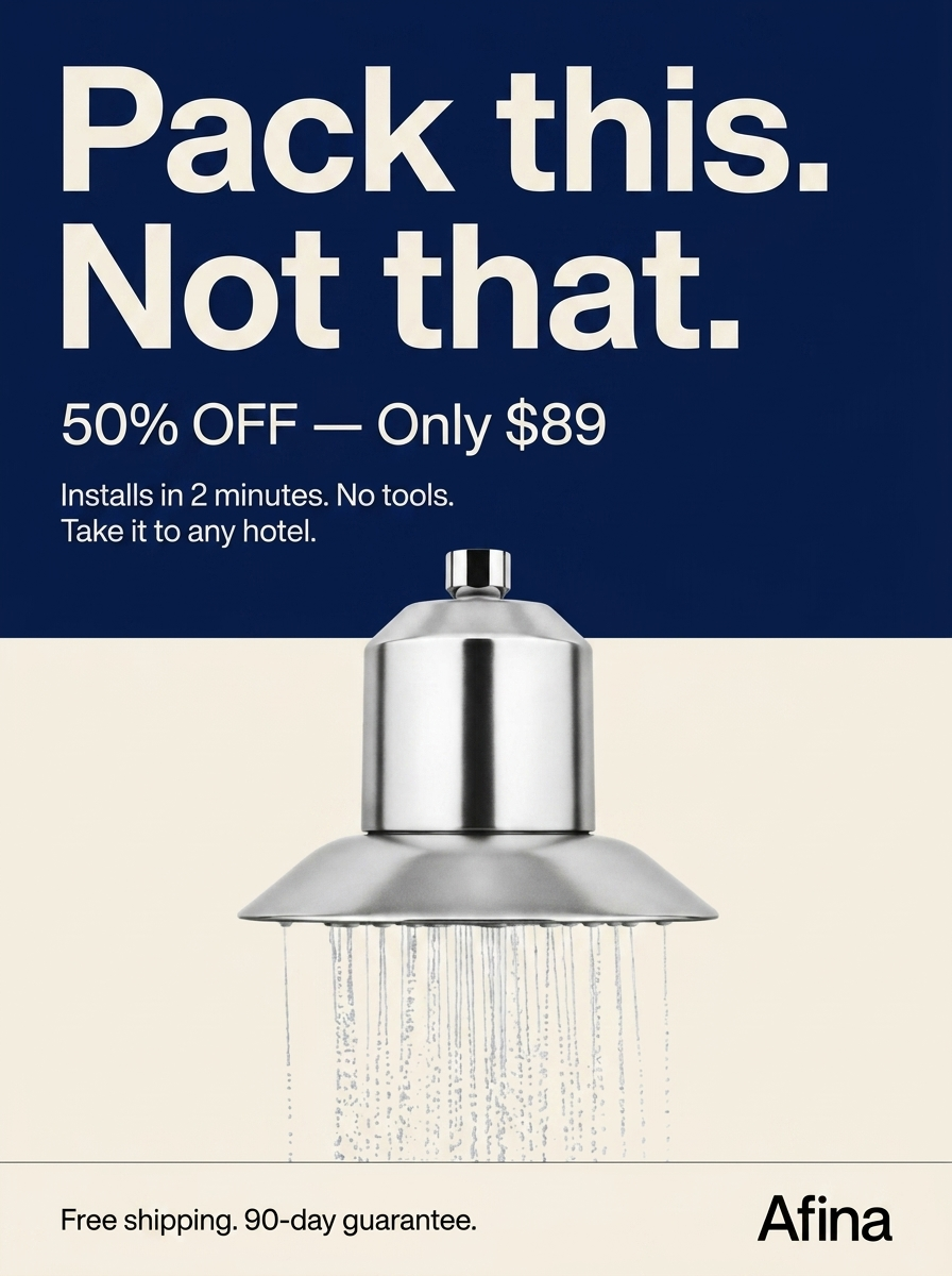 Afina Water Wellness Facebook ad