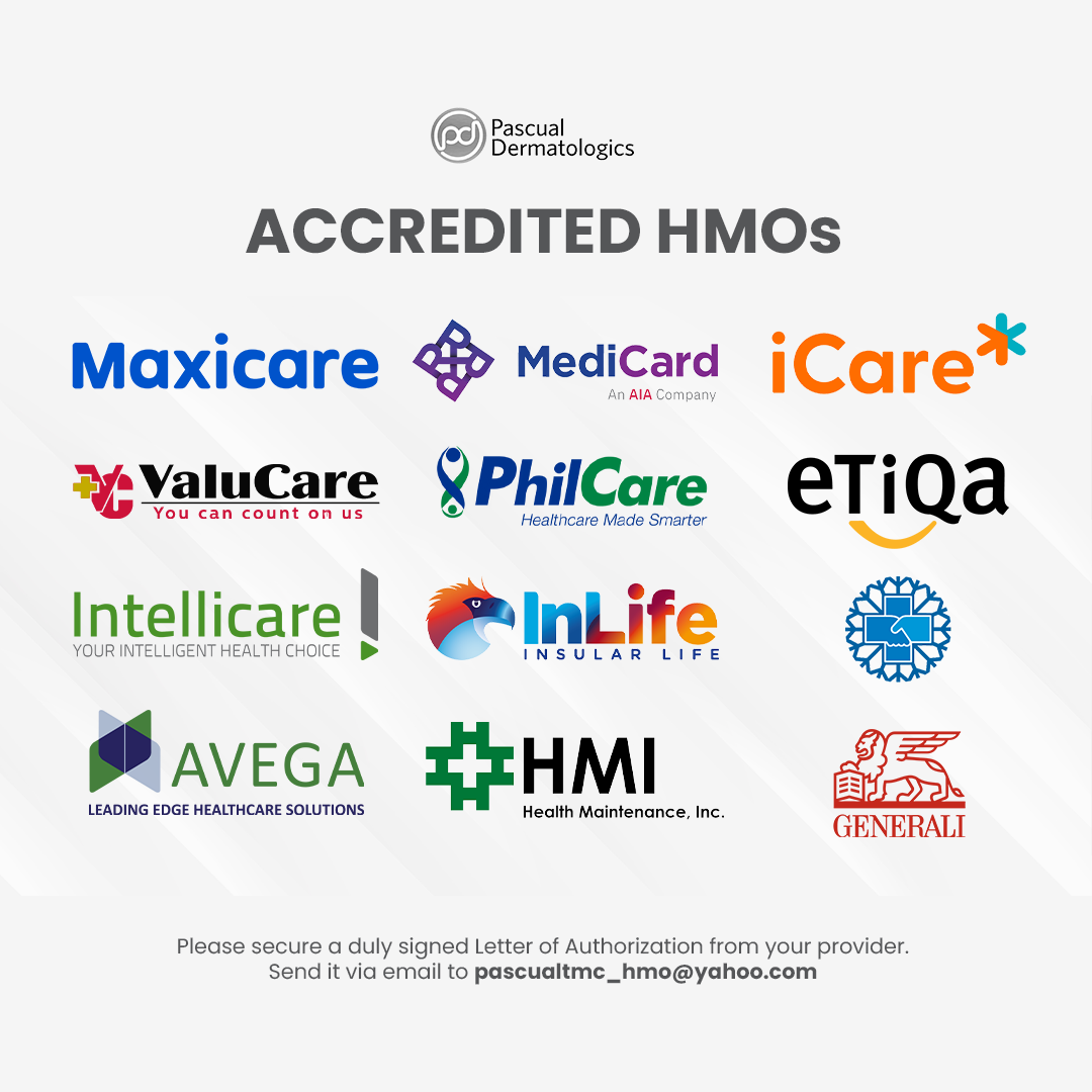 Pascual Dermatologics Manila Facebook ad: HMO Accepted - Book Now!