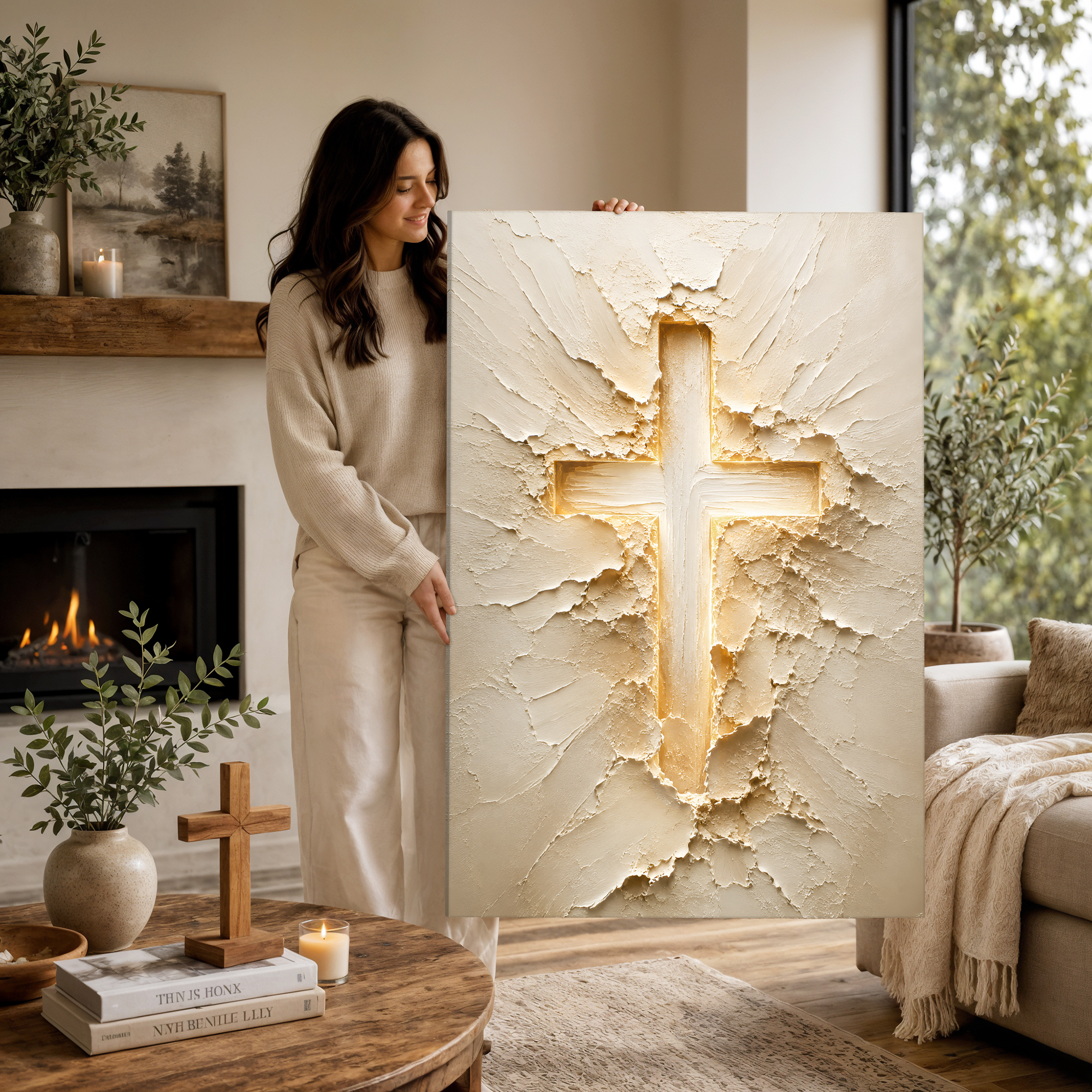 Tailored Canvases - Personalized Art Facebook ad: Radiant Faith Cross | Made in the USA | Ships Fast