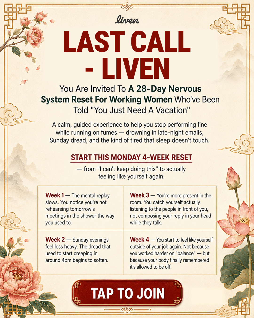 Liven: Self-Discovery Community Facebook ad