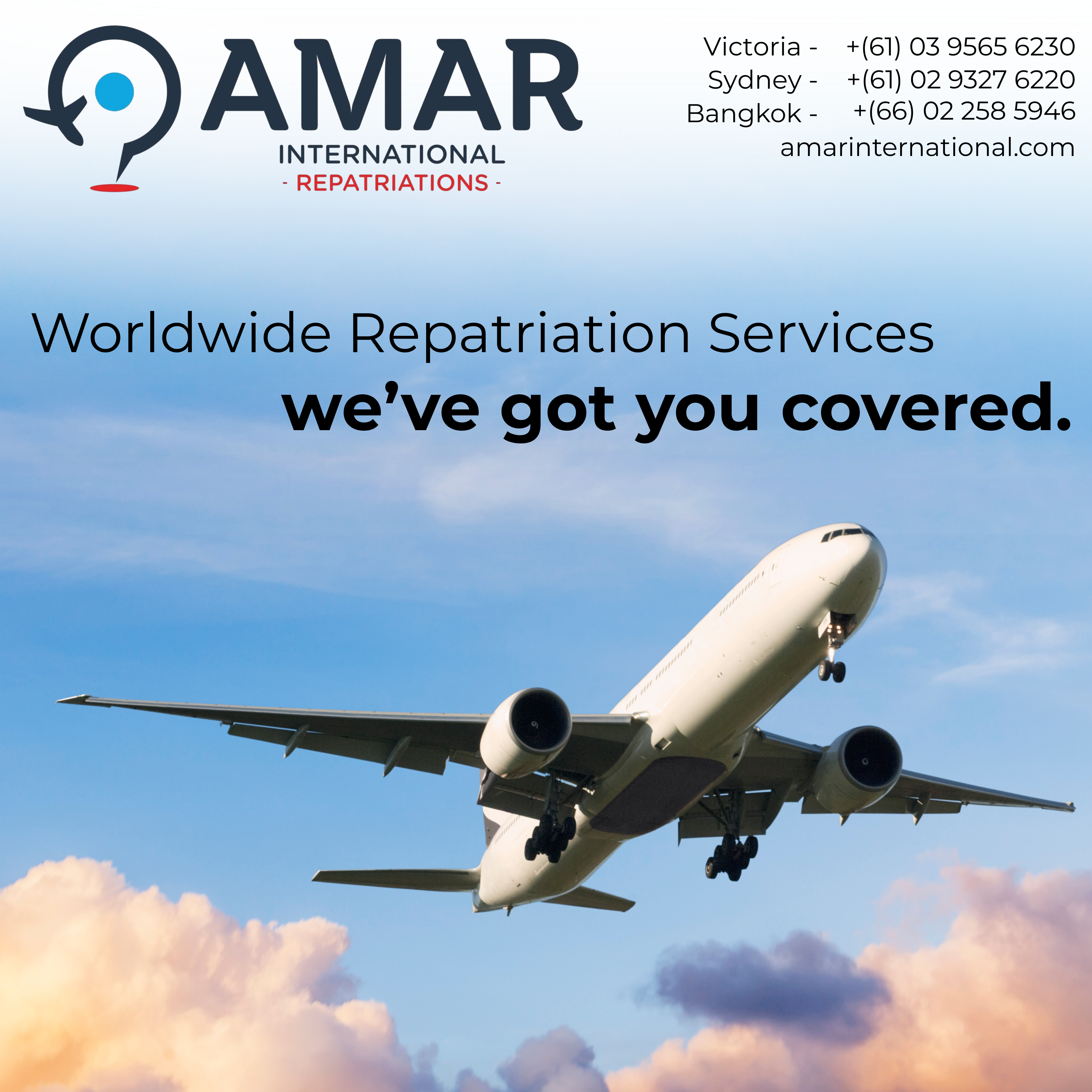 AMAR International Facebook ad: AMAR (Allison Monkhouse Andrews Repatriations) specialises…