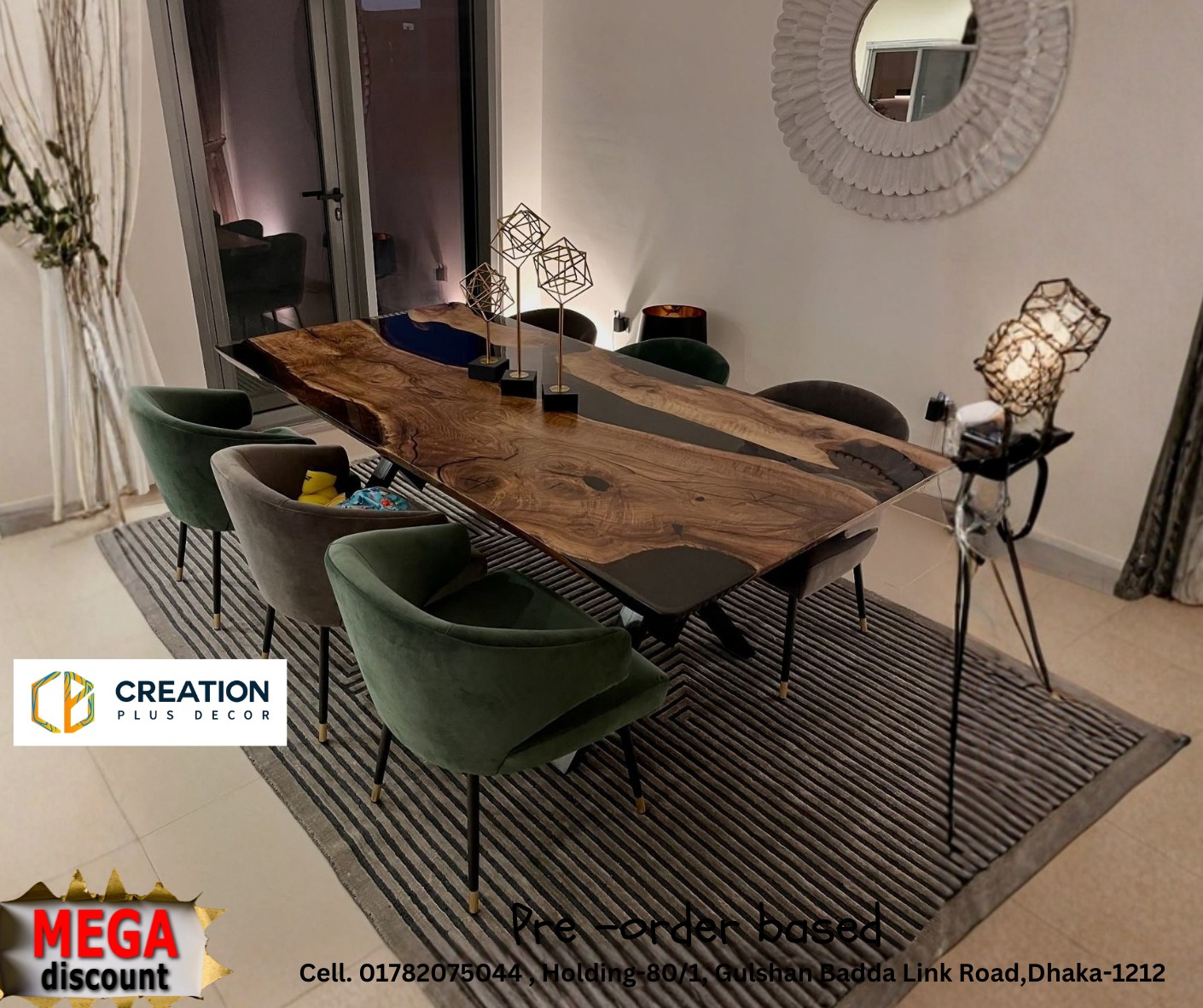 Creations Plus Decor & Furniture Facebook ad: MEGA DISCOUNT OFFER