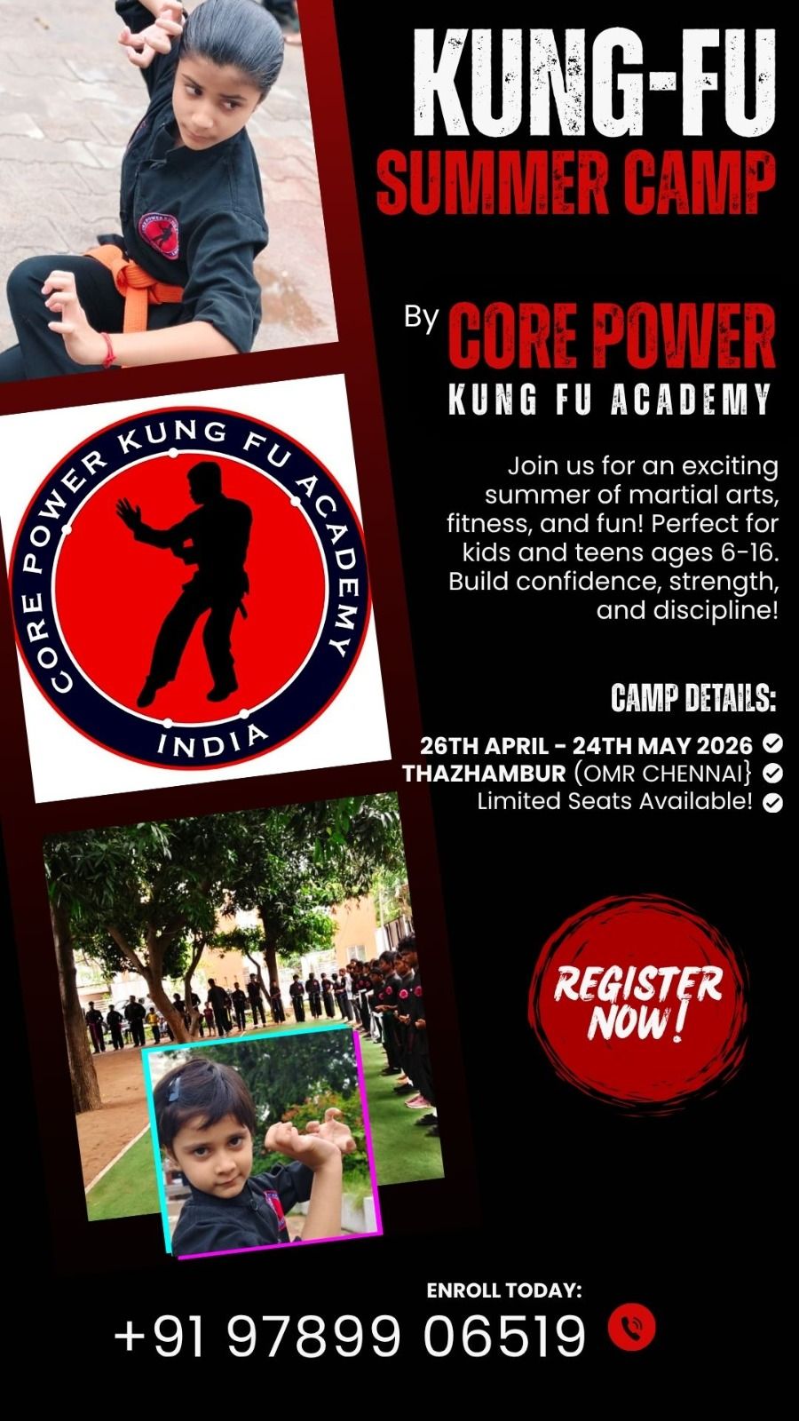 Core Power Kung Fu Academy India Facebook ad