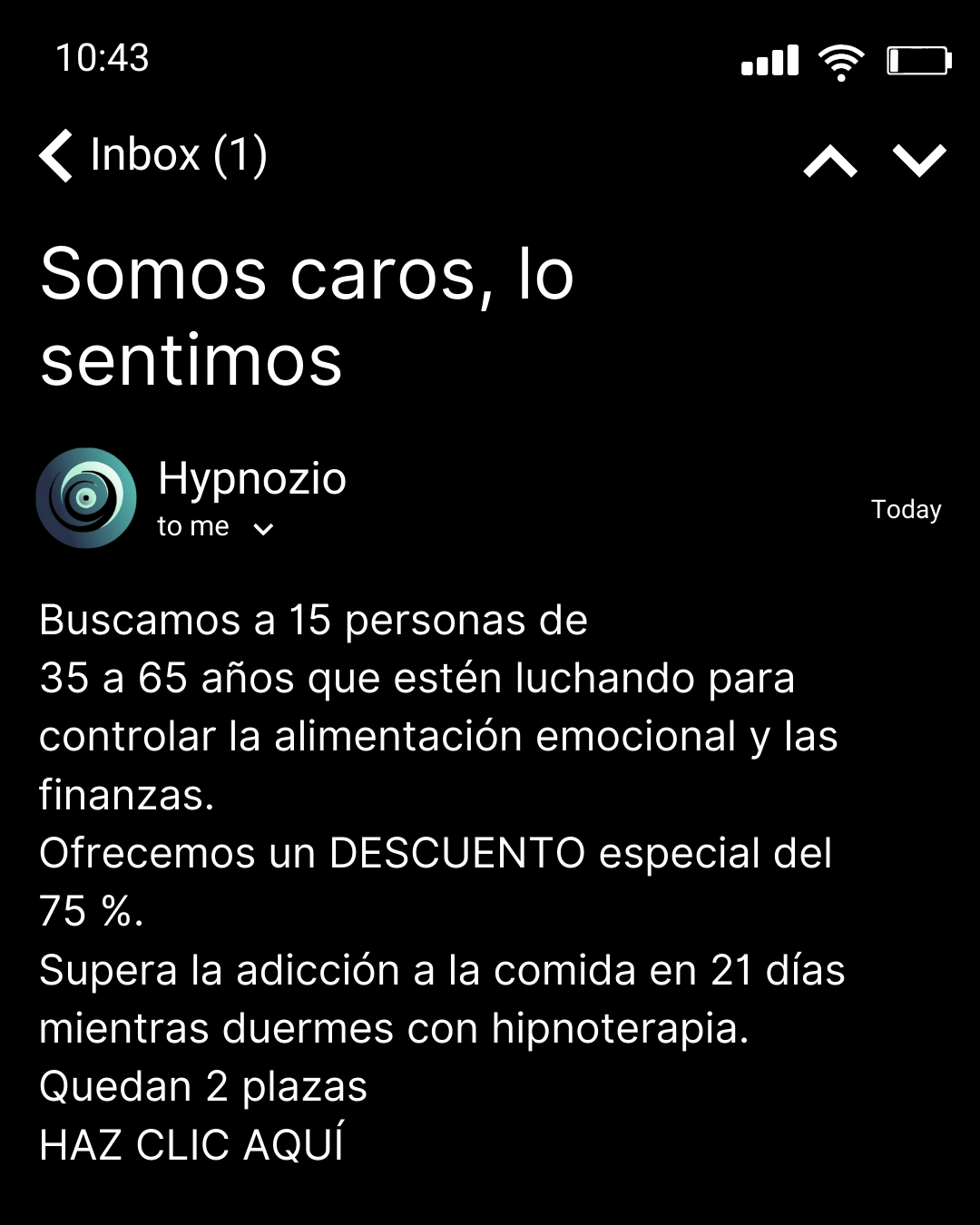 Hypnozio: power of hypnotherapy Facebook ad