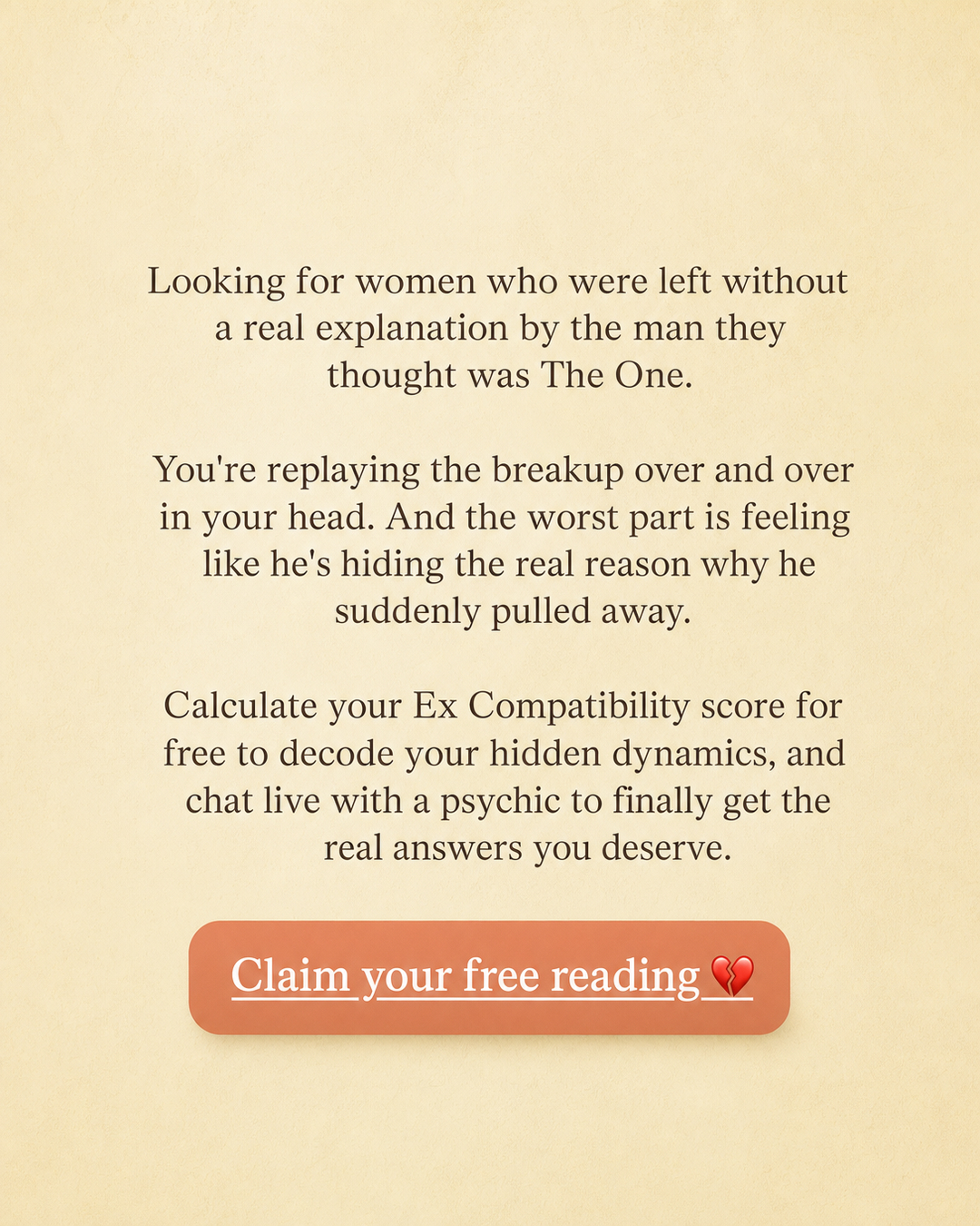 Ex Match Insight Facebook ad: See your ex compatibility score