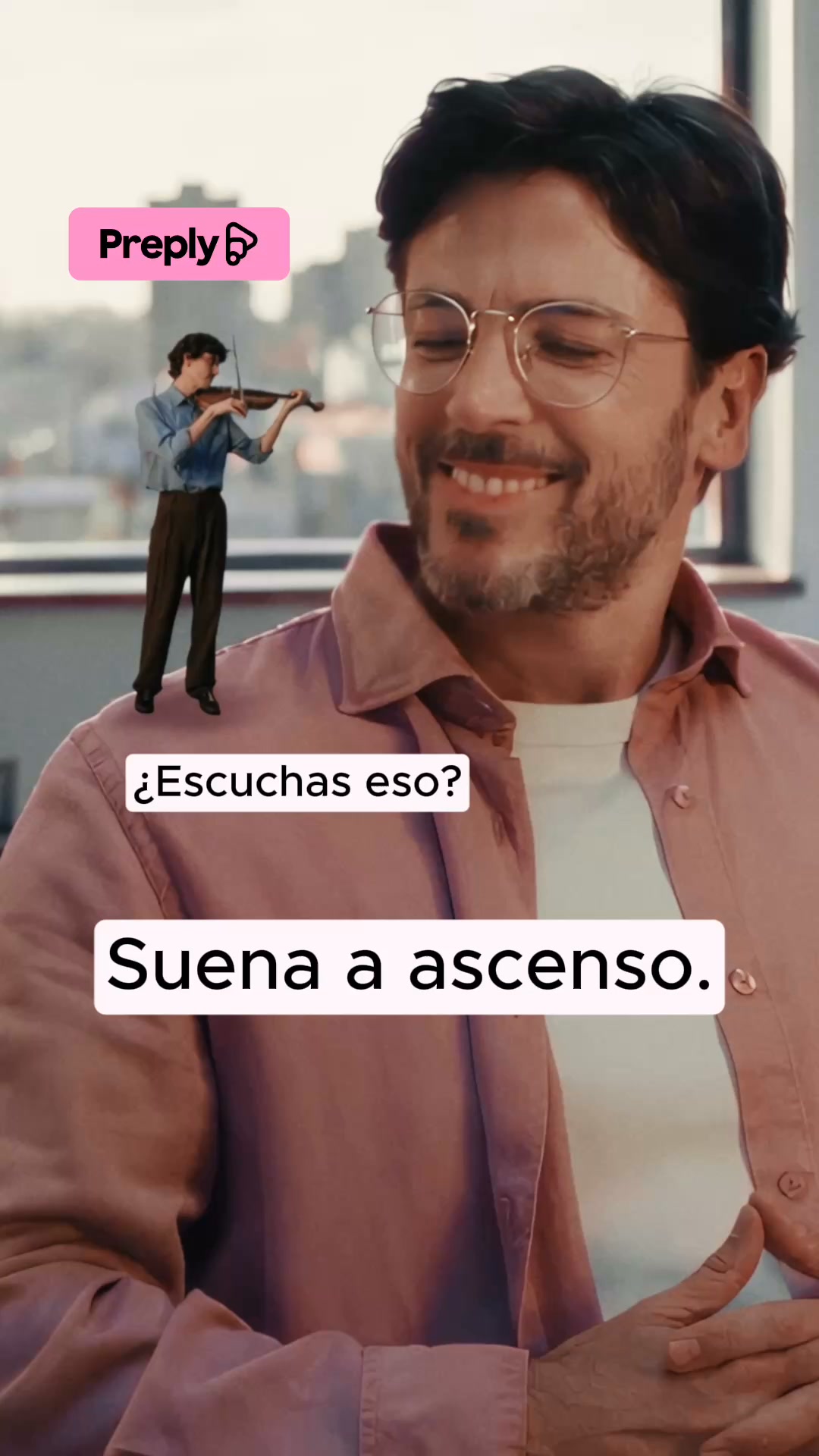 Preply Facebook ad: Progresar es cosa de dos