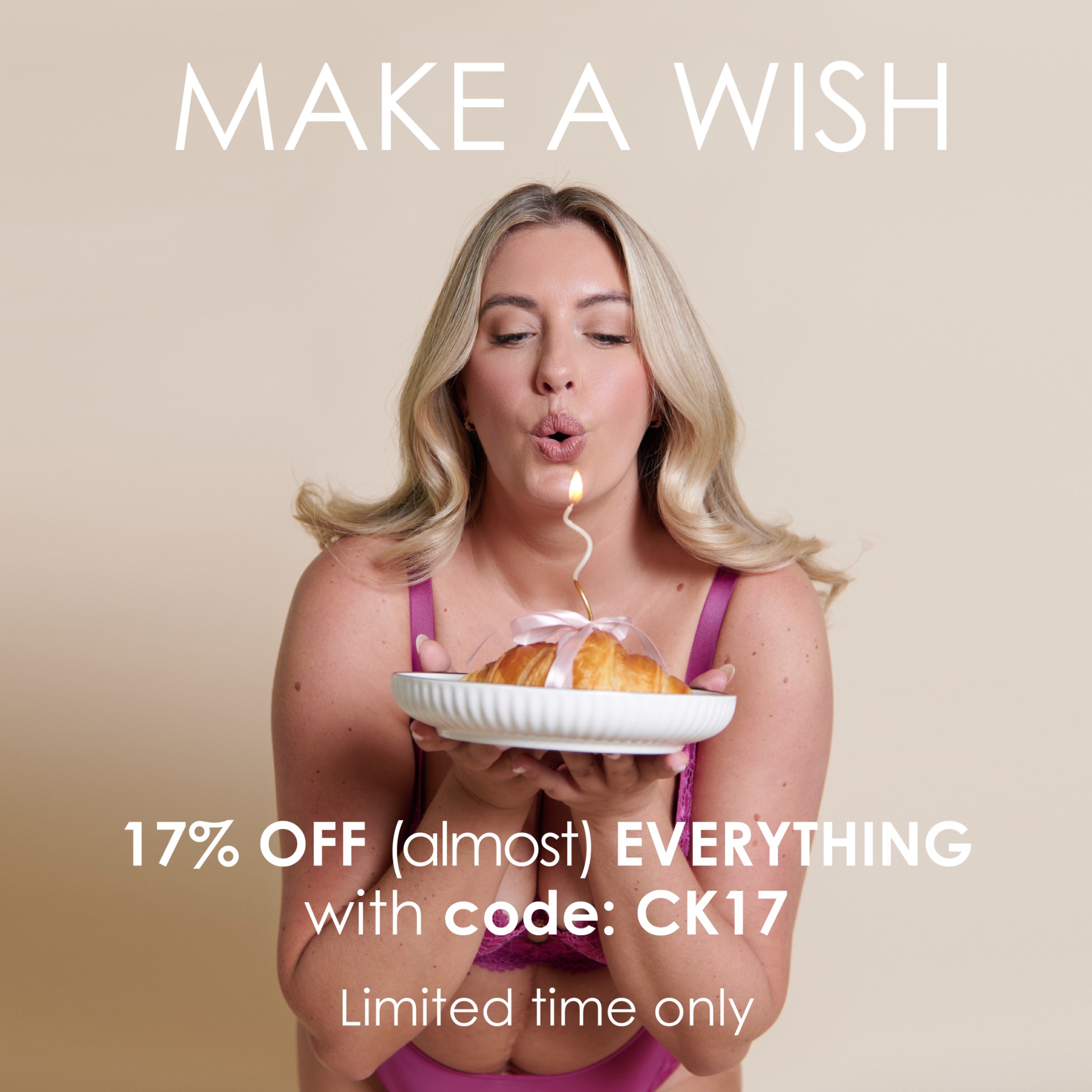 Curvy Kate Facebook ad: 17% OFF (almost) EVERYTHING