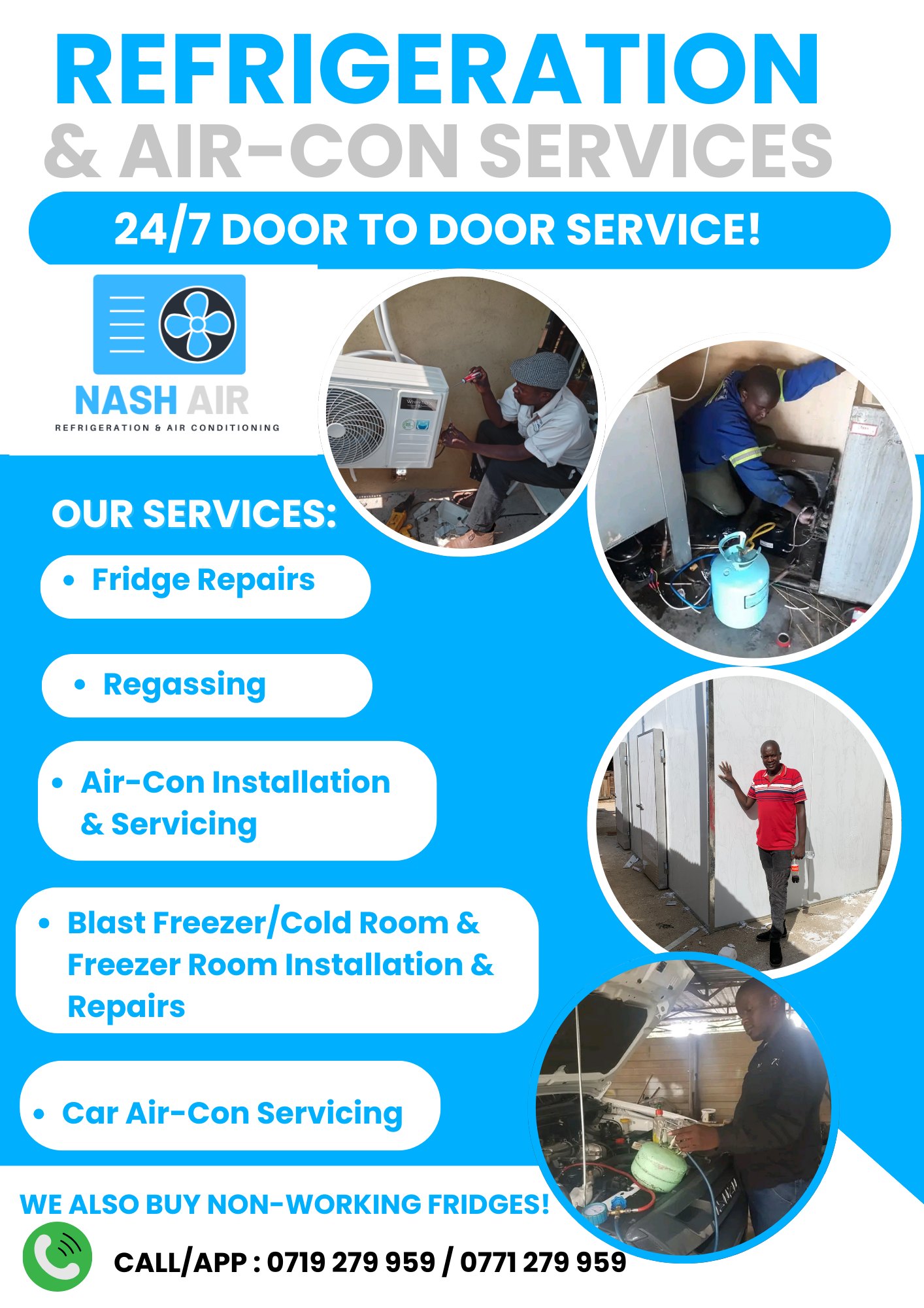 Nash Air Fridge Repairs & Aircon 24/7 Facebook ad: Need reliable refrigeration & air-con services?