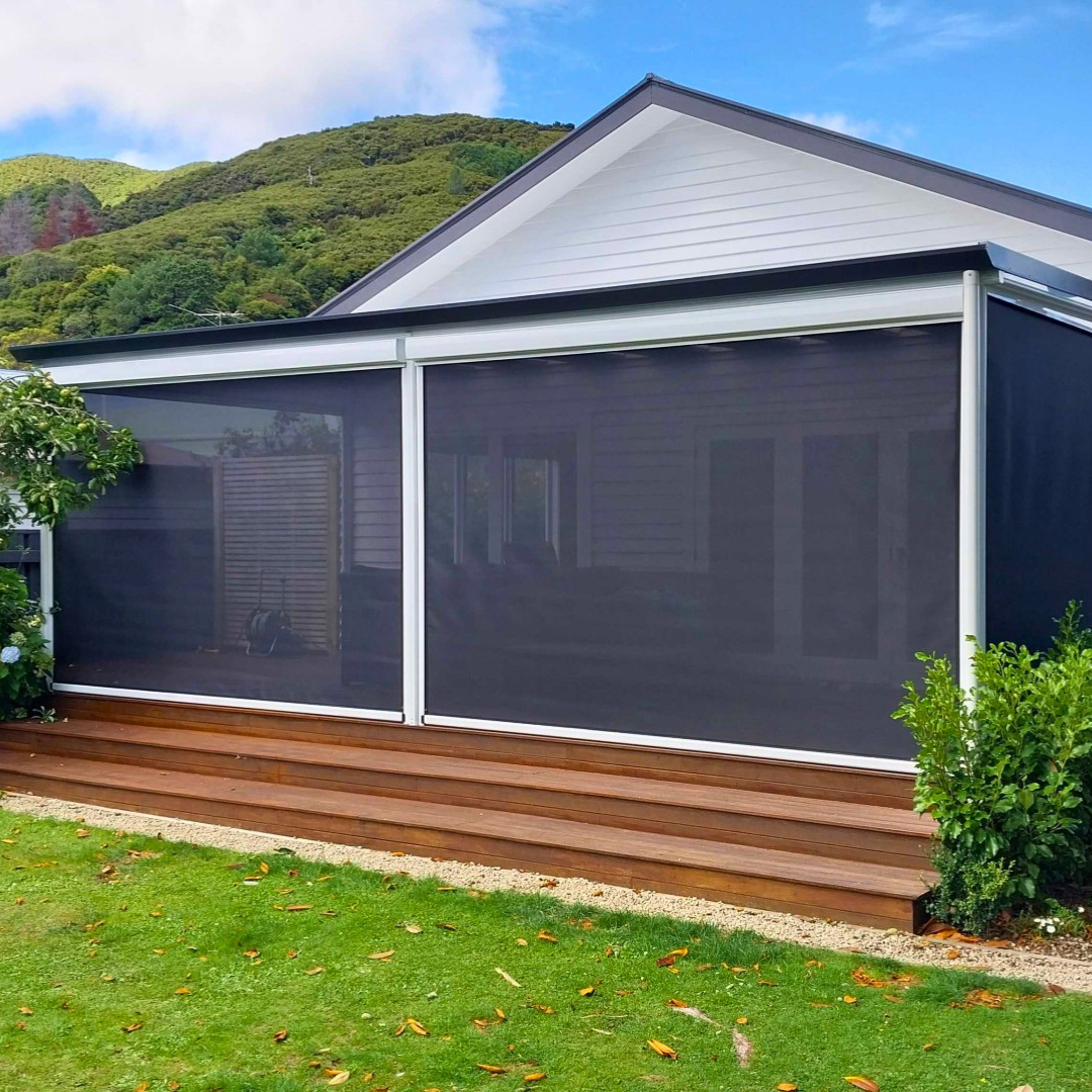 The Outdoor Room Company Facebook ad: Shut Out Wind, Rain and Sun