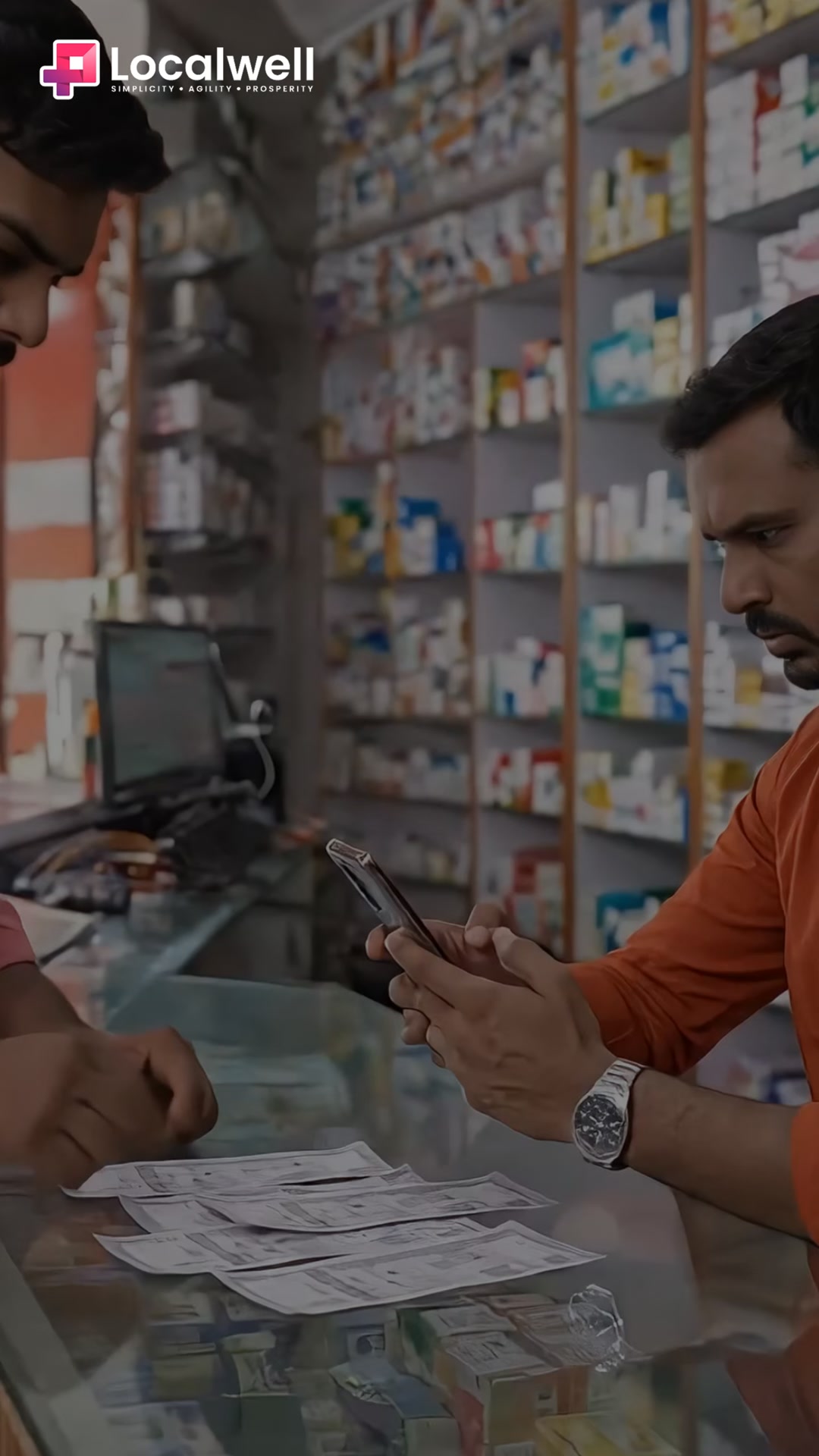 LocalWell - Pharmacy, Medical Shop GST Billing App Facebook ad: Bas Photo Lo, Stock Auto-Update Ho Jayega