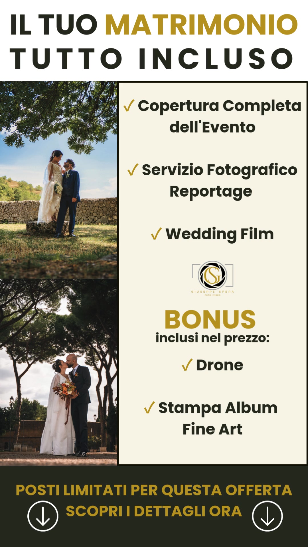 Giuseppe Spera Fotografo Facebook ad: Matrimonio 2026: Foto + Video + Drone + Album (Tutto…