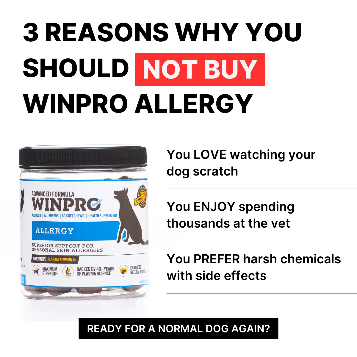WINPRO Pet Facebook ad: Try WINPRO Allergy Risk-Free