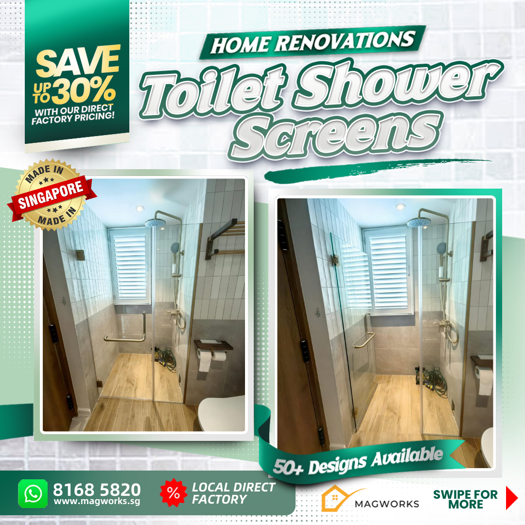 Sheng Sing Glass Pte Ltd Facebook ad: Cut your Renovation Costs with Shower Screens at…